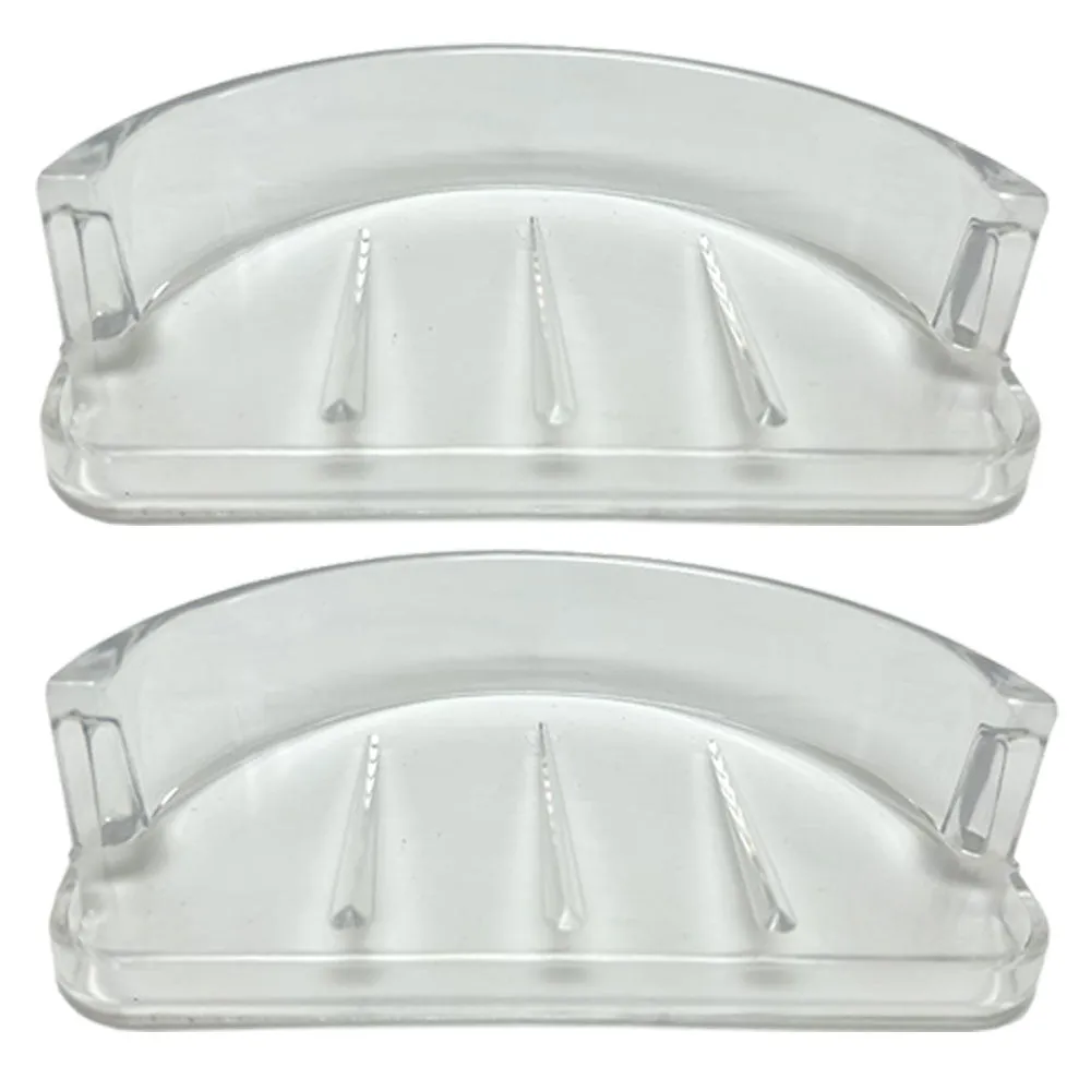 2 Pc Soap Dish Bar Saver Recessed Shower Shelf Holder Tray Bathroom Replacement