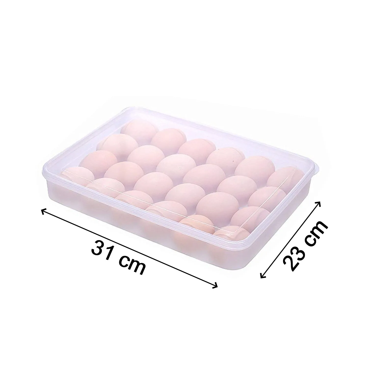 24 Grids Plastic Egg Box Container Holder Tray for Fridge with Lid for 2 Dozen Egg Tray