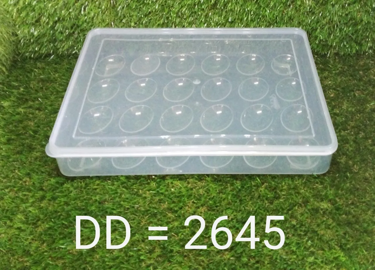 24 Grids Plastic Egg Box Container Holder Tray for Fridge with Lid for 2 Dozen Egg Tray