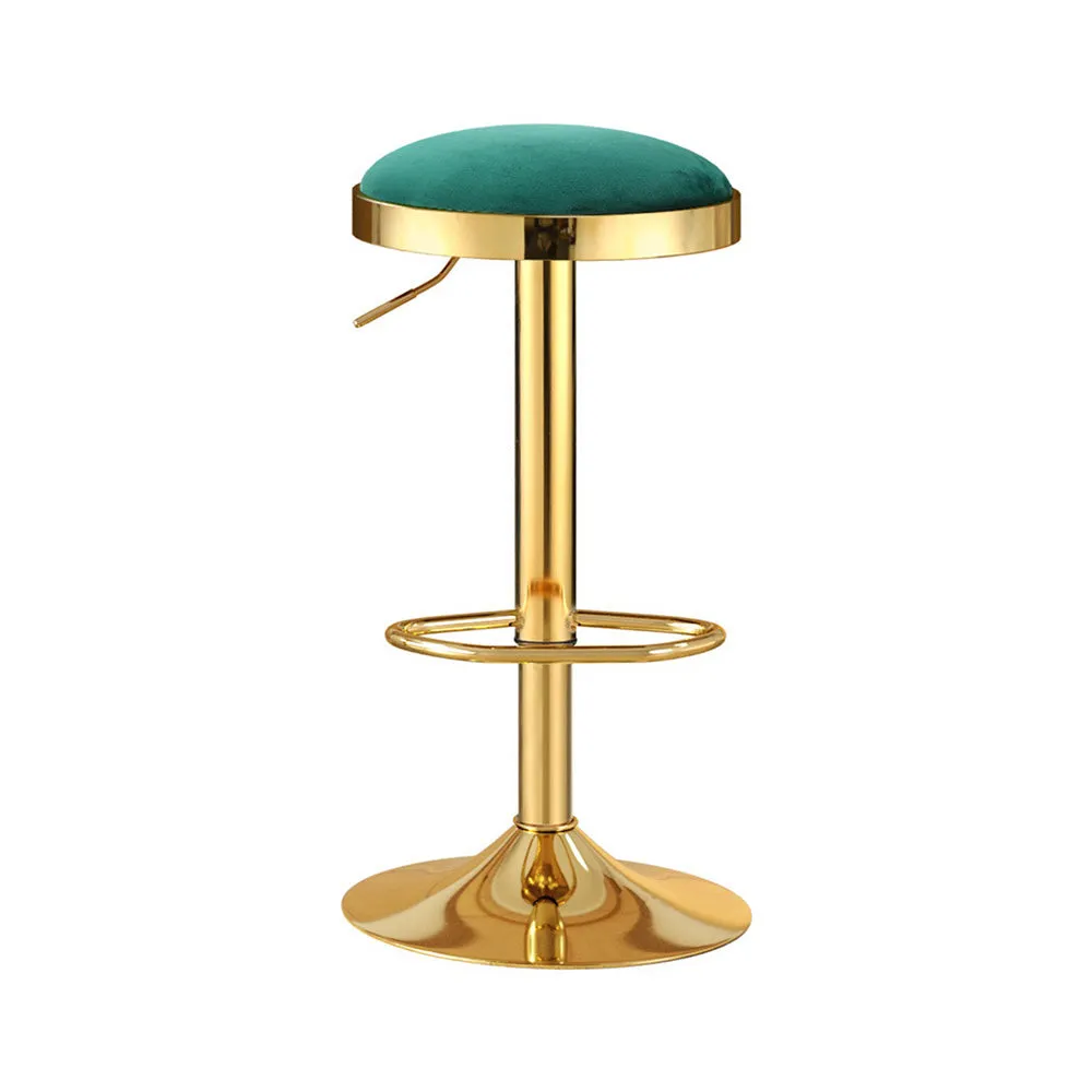 4x Artiss Bar Stools | Kitchen Dining Chairs | Velvet Padded Stool | Green