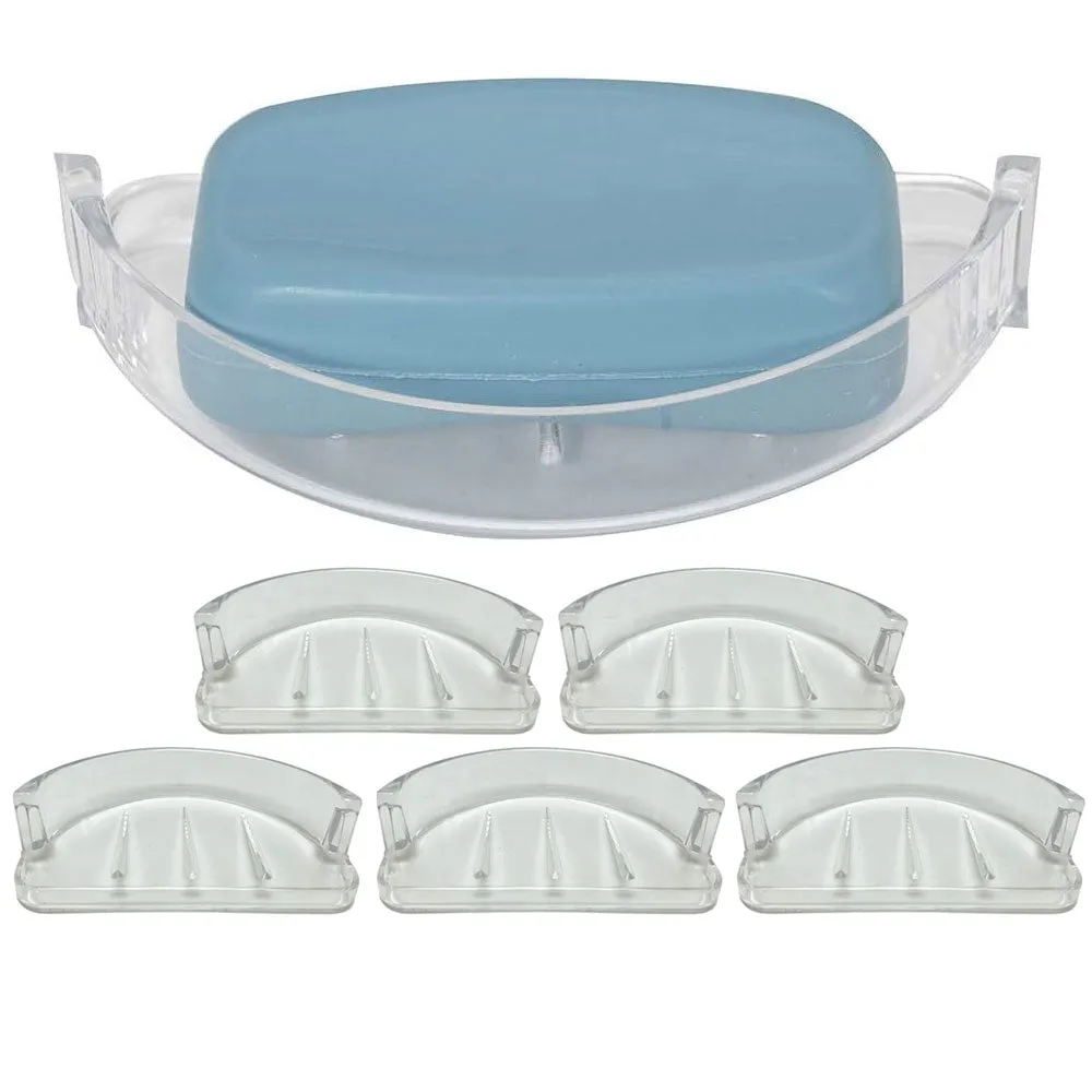 5 Pc Soap Dish Replacement Recessed Wall Holder Bar Saver Tray Bath Shower Rack