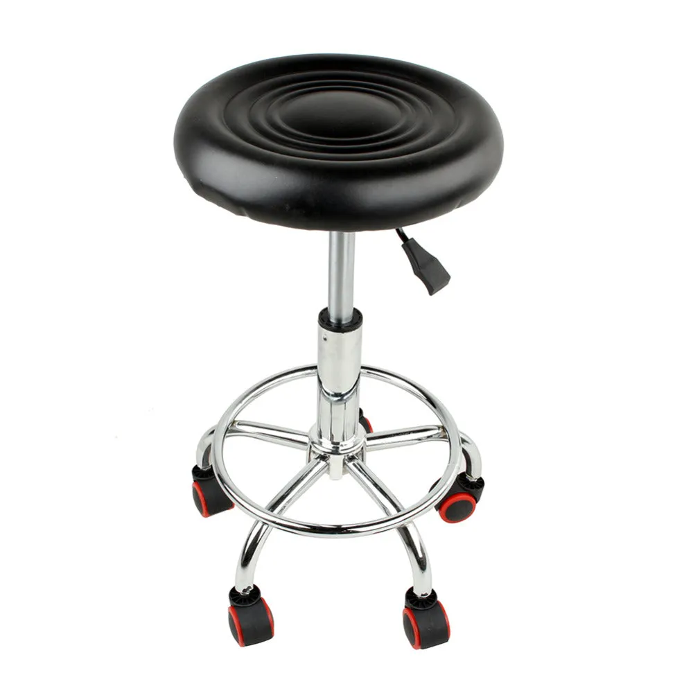5 Rolls Leather Stool Height Adjustable Bar Chair Work Rotating Chair Swivel Stool Adjustable Bar Stools Swivel Banqueta