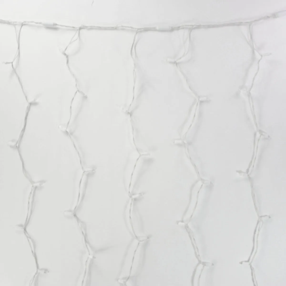 8-foot LED Curtain Lights Warm White on White Wire