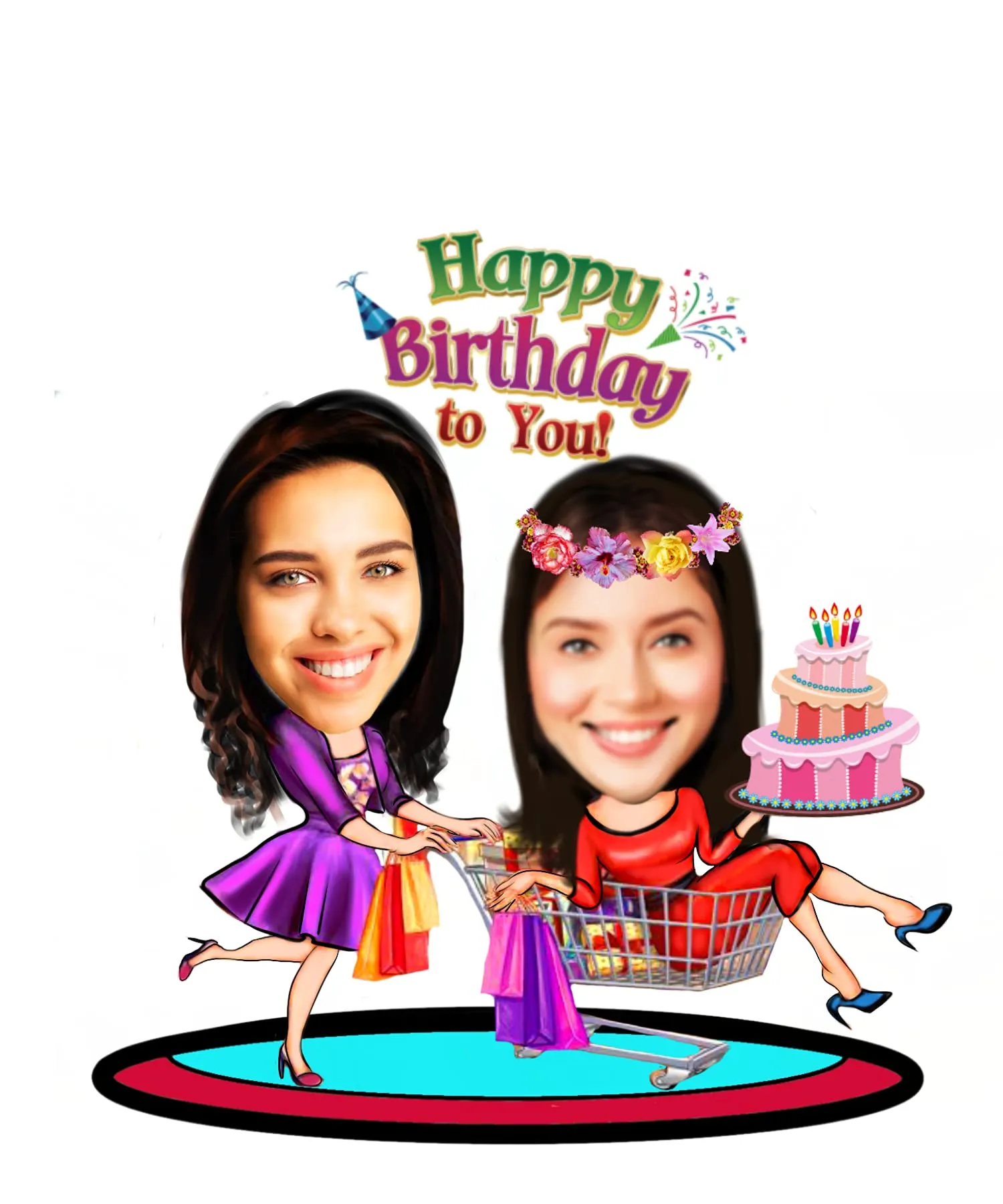 Adesh Anusaar™ Caricature Personalized Gifts for Birthday Girl Wooden (9 x 6.5) AD004