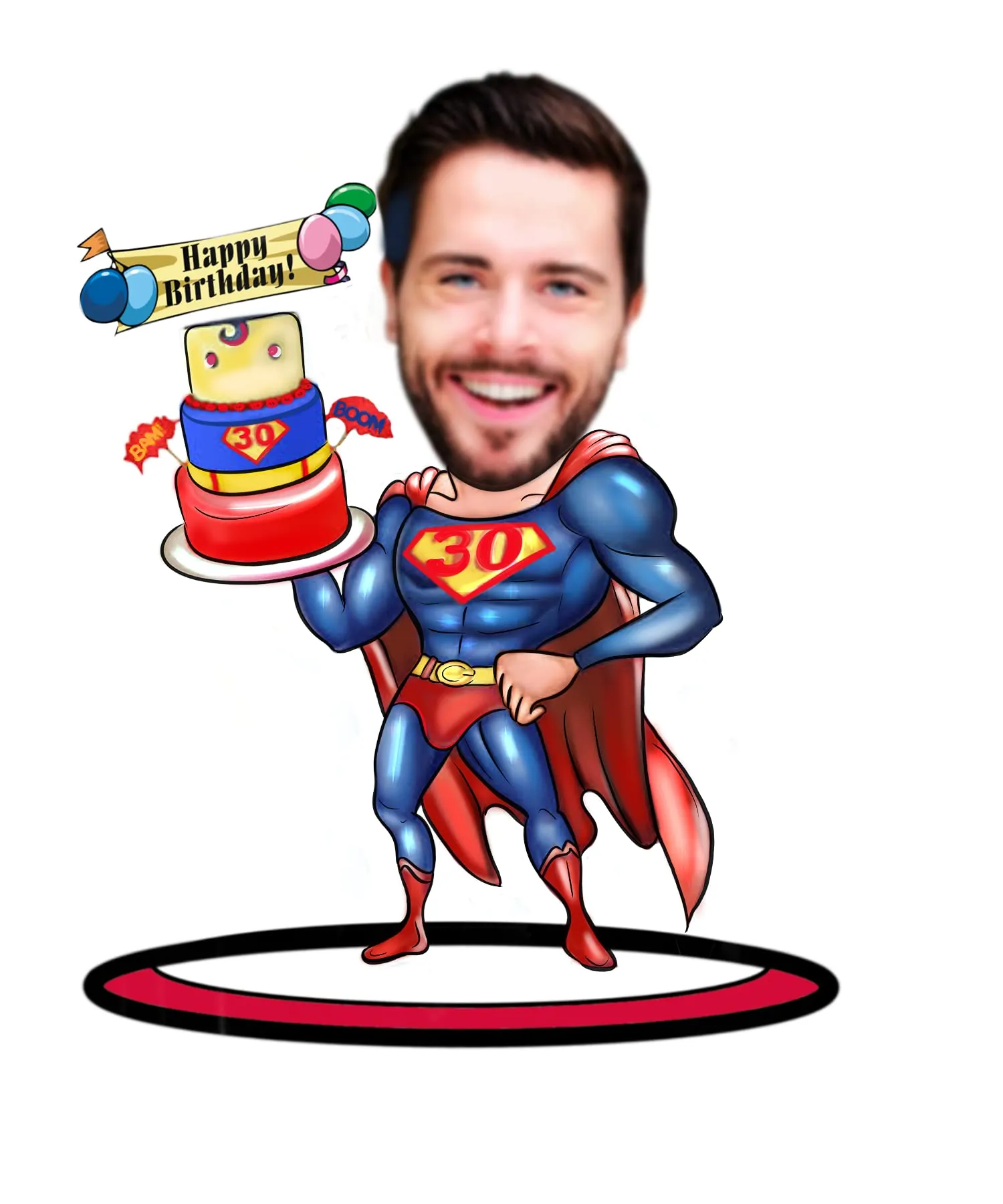 Adesh Anusaar™ Caricature Personalized Gifts for boy Superman Birthday boy Wooden (9 x 6.5) AD144