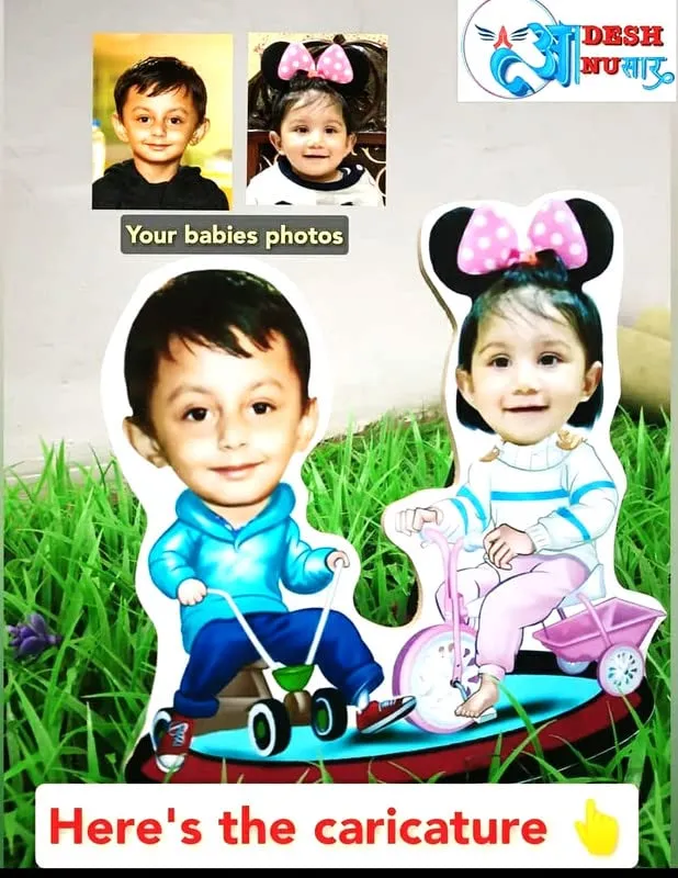 Adesh Anusaar™ Caricature Personalized Gifts for Girl Queen Wooden (9 x 6.5) AD021