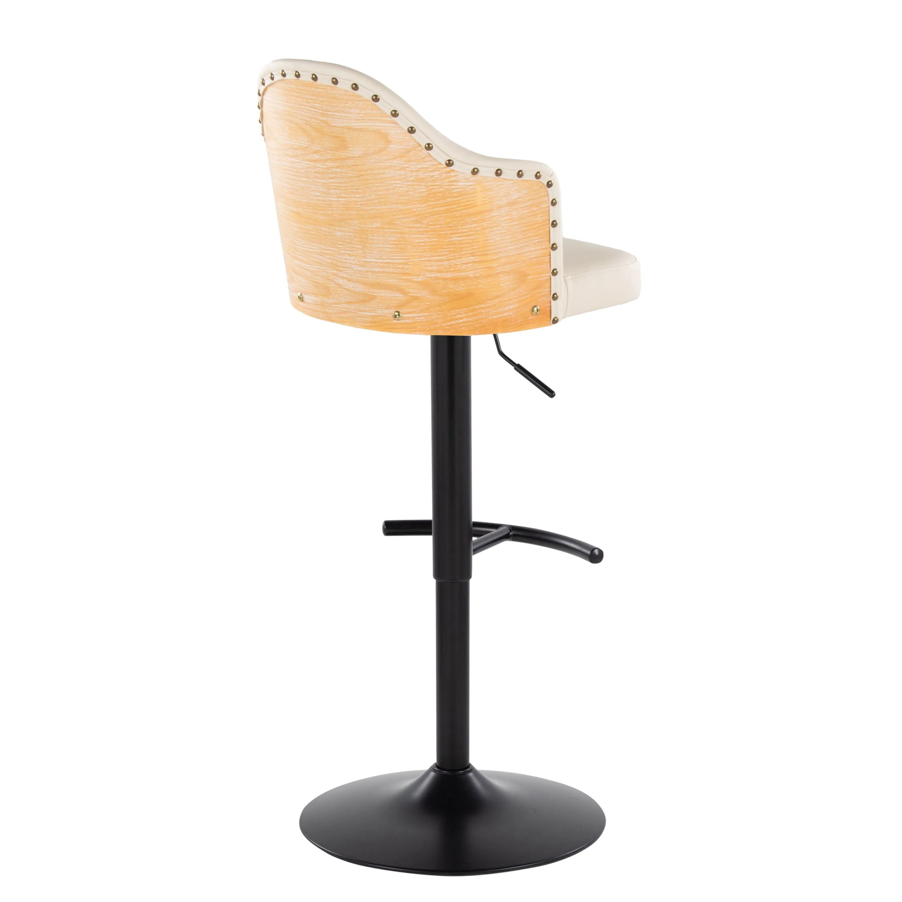 Ahoy - Contemporary Adjustable Barstool, Swivel With Rounded T Footrest (Set of 2) by Couch.com