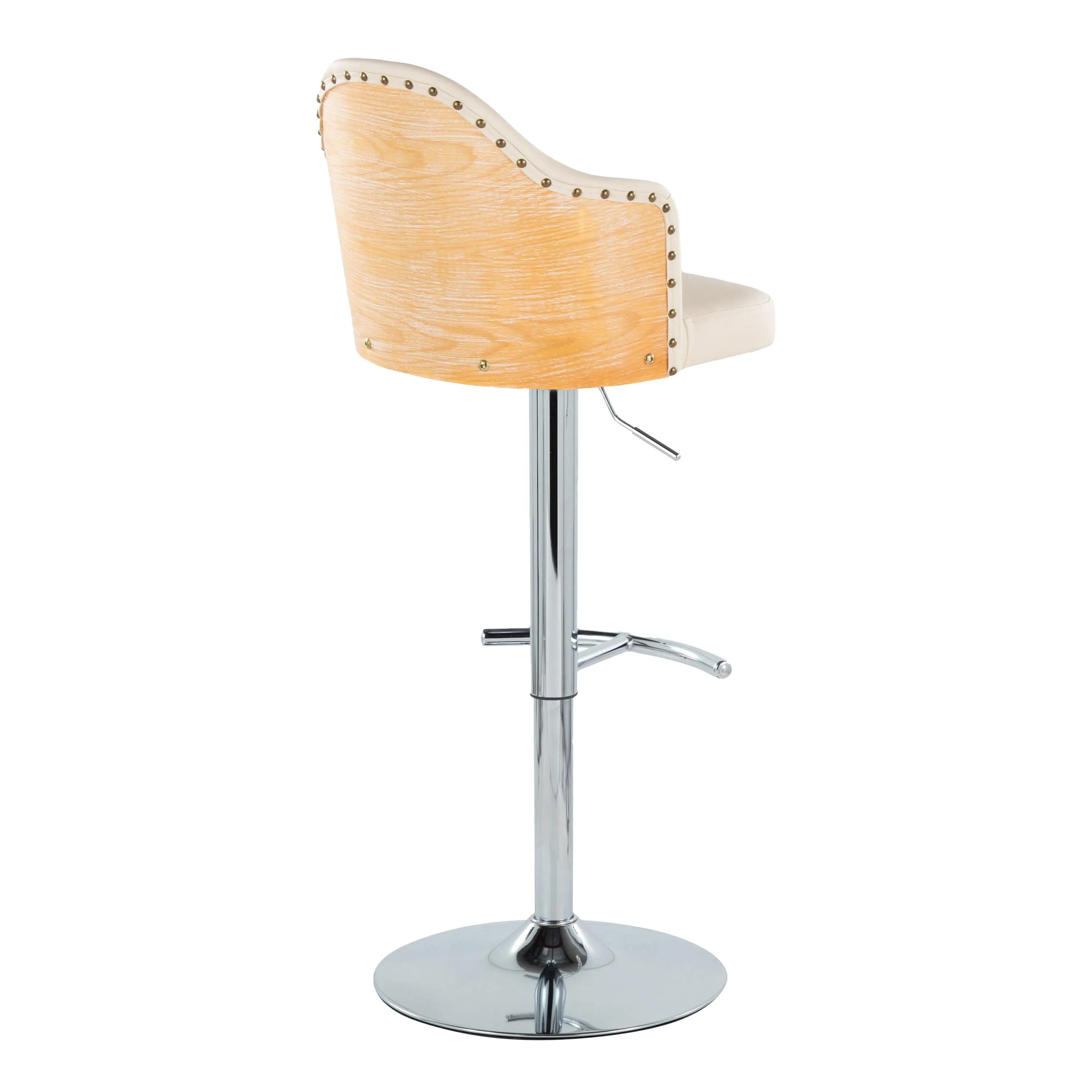 Ahoy - Contemporary Adjustable Barstool, Swivel With Rounded T Footrest (Set of 2) by Couch.com