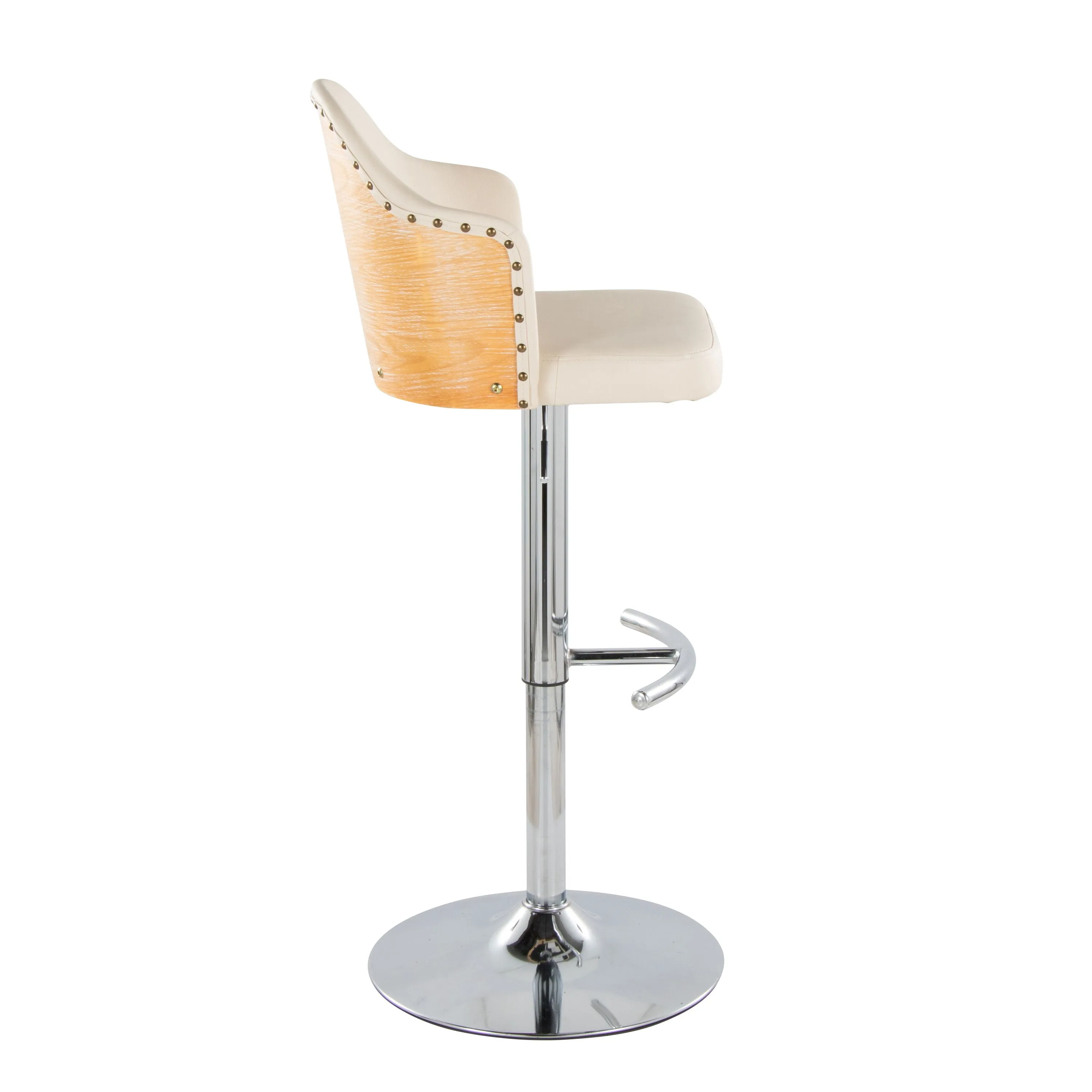 Ahoy - Contemporary Adjustable Barstool, Swivel With Rounded T Footrest (Set of 2) by Couch.com