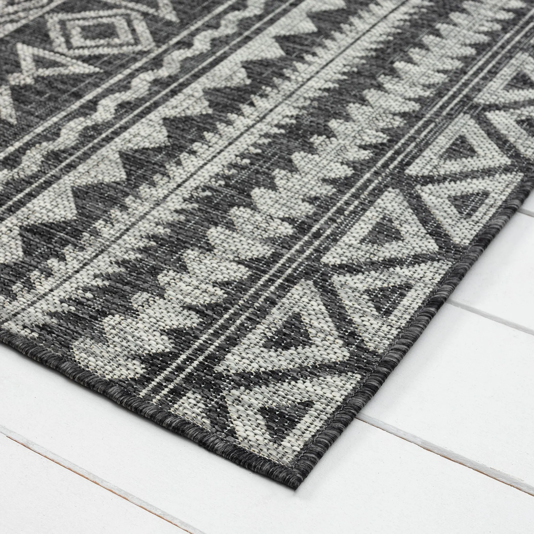 Alfresco 421 Dark Grey Runner Rug - Hallway Durability
