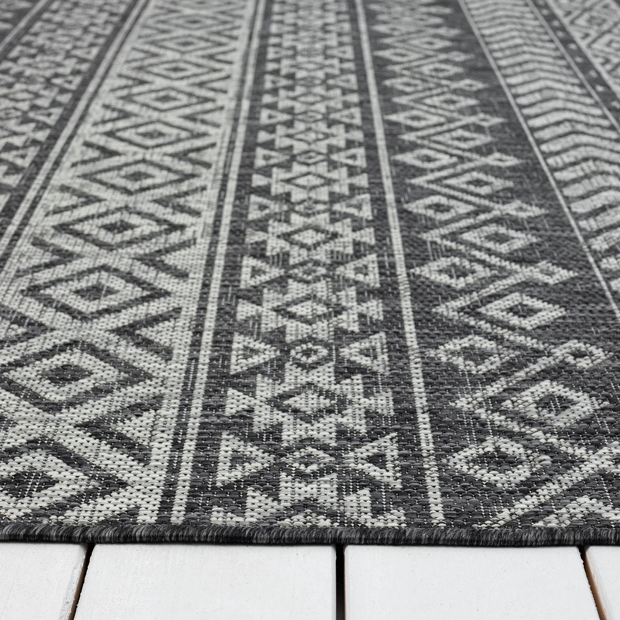 Alfresco 421 Dark Grey Runner Rug - Hallway Durability