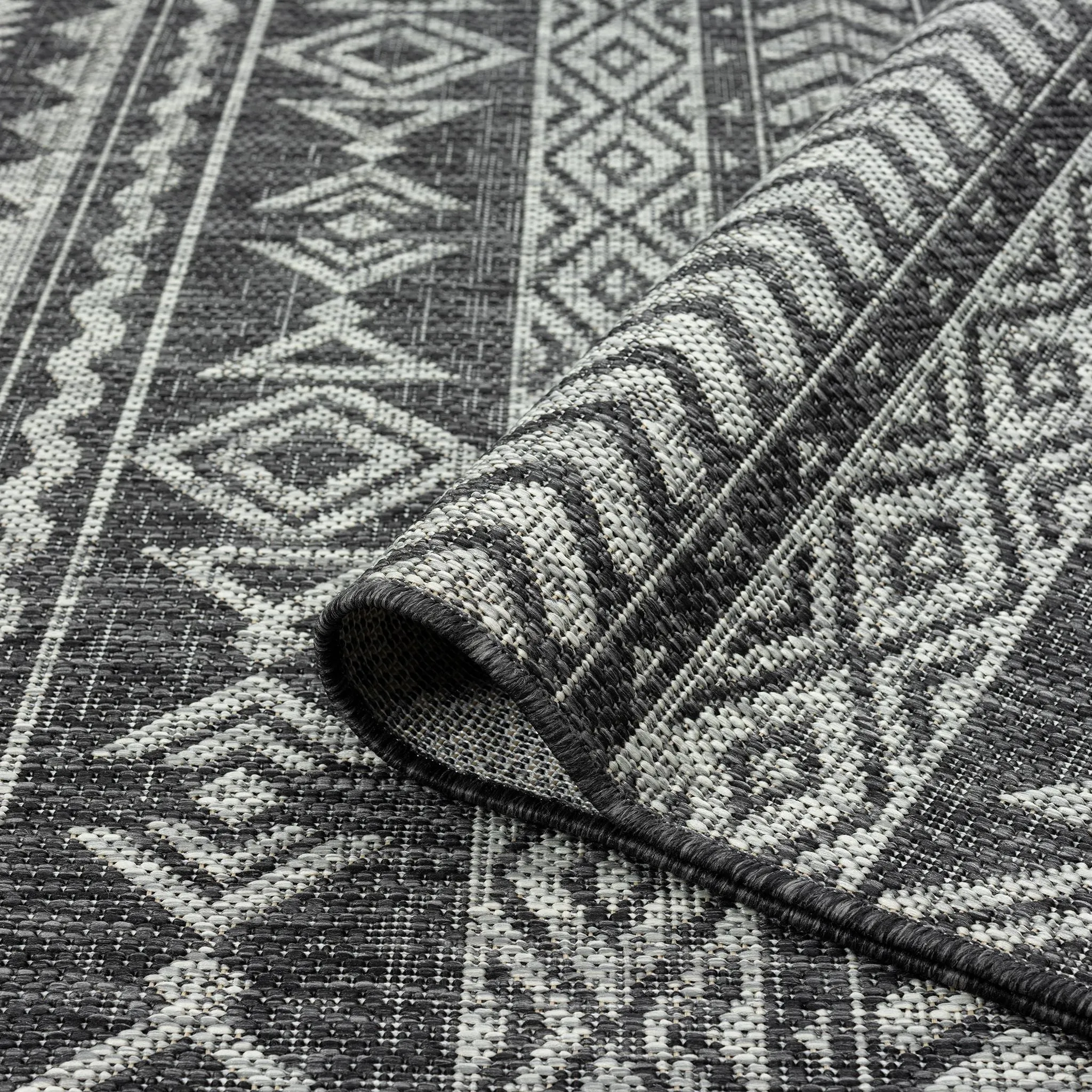 Alfresco 421 Dark Grey Runner Rug - Hallway Durability