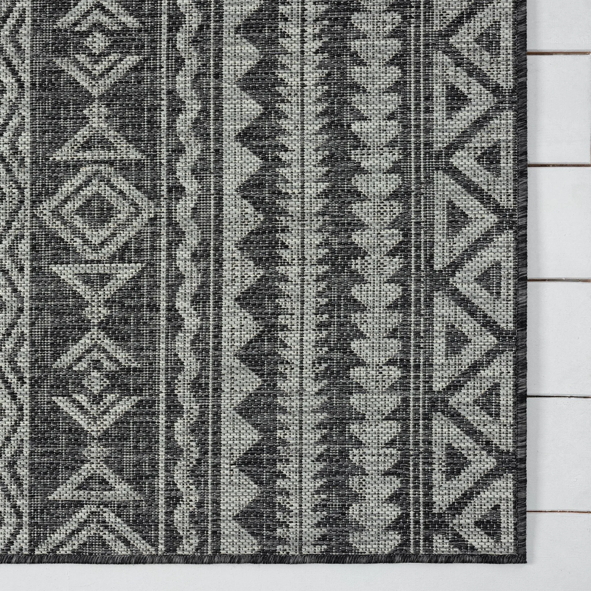 Alfresco 421 Dark Grey Runner Rug - Hallway Durability