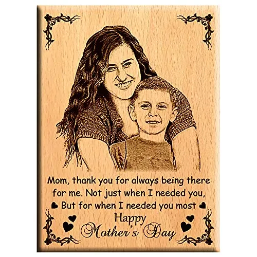 Amazing gifts Adorable Gift For Mothers Day - Customize Engraved Wooden Plaque 9x7