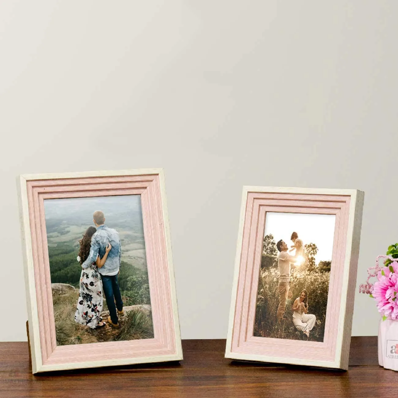 Art Street Table Photo Frame/Picture Frame for Desk (Photo Size 5"X7" & 4"X6") Photo Gift/Love Gift - (Set of 2- Multicolor)