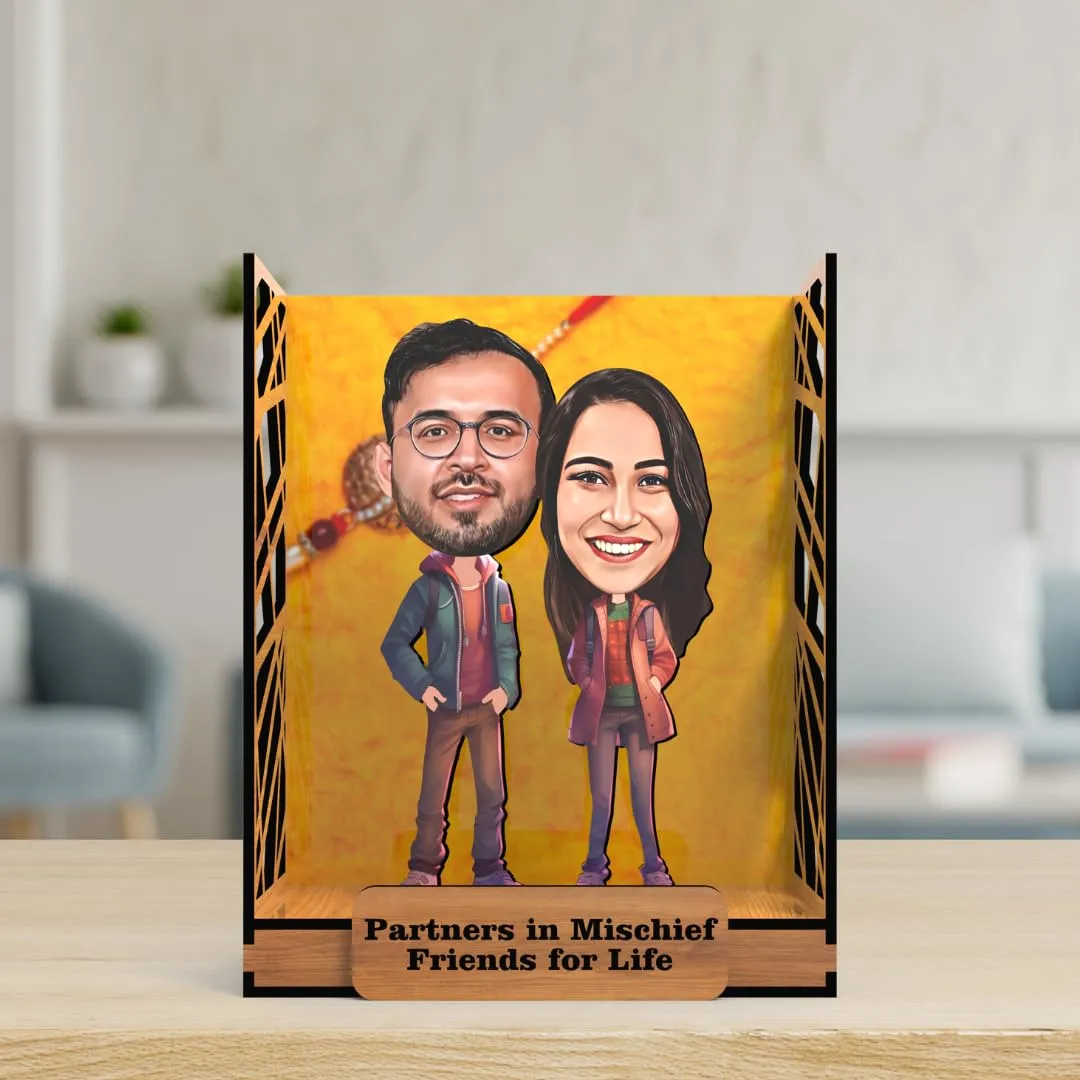 Avatar Studio Personalized Gift for Friends, Sister, Brother, BFF, Girlfriend, Boyfriend Character Caricature Photo Frame Unique Design Customized Gift for Friends & Family