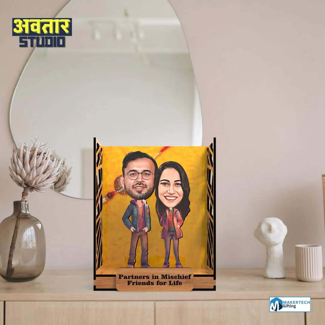 Avatar Studio Personalized Gift for Friends, Sister, Brother, BFF, Girlfriend, Boyfriend Character Caricature Photo Frame Unique Design Customized Gift for Friends & Family