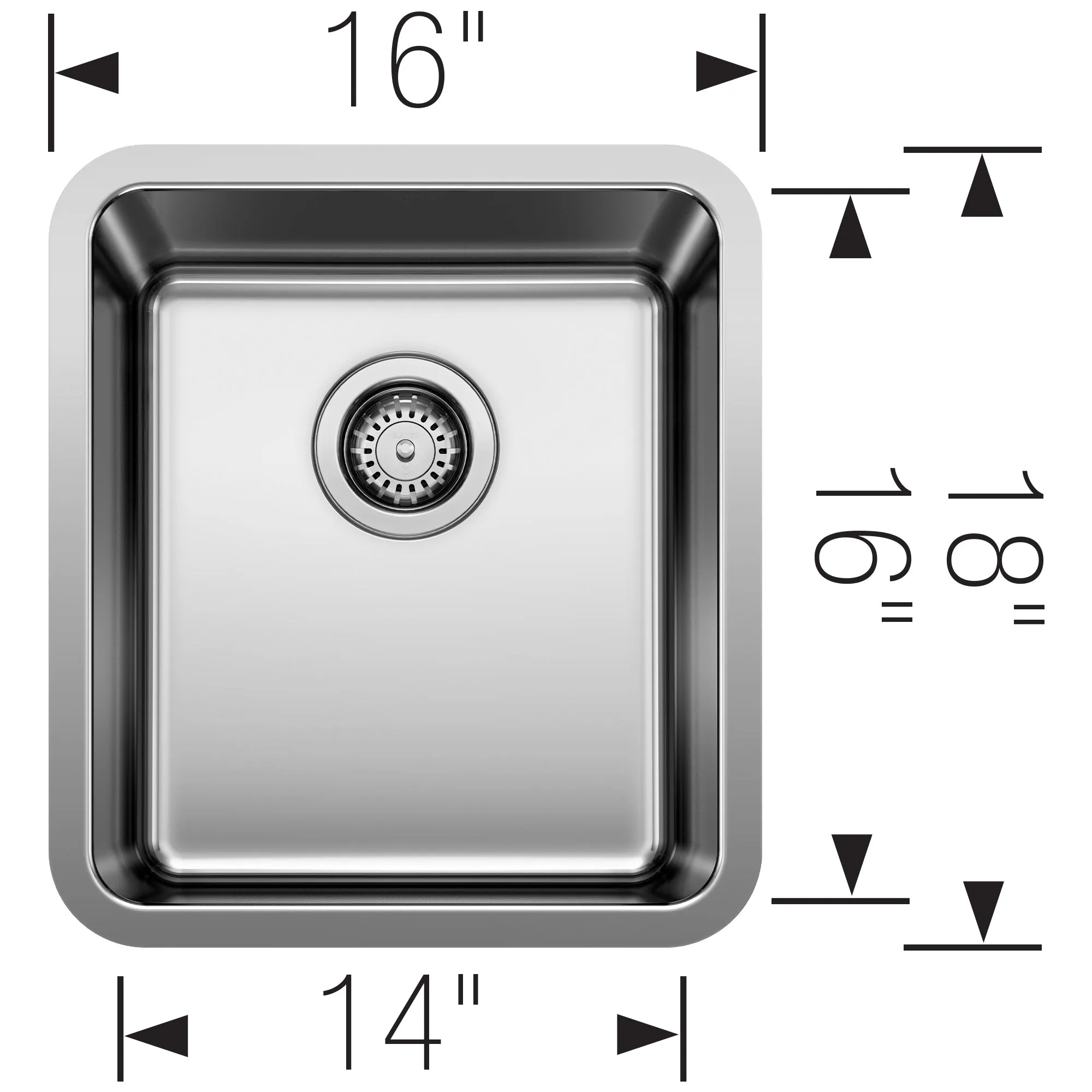 BLANCO 16" Formera Undermount Stainless Bar Sink