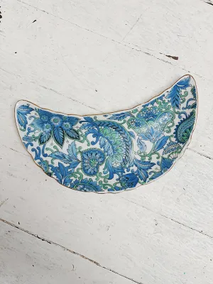Blue and Green Paisley Bone Dish