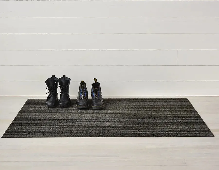 Chilewich Indoor/Outdoor Skinny Stripe Shag Floor Mat - Steel