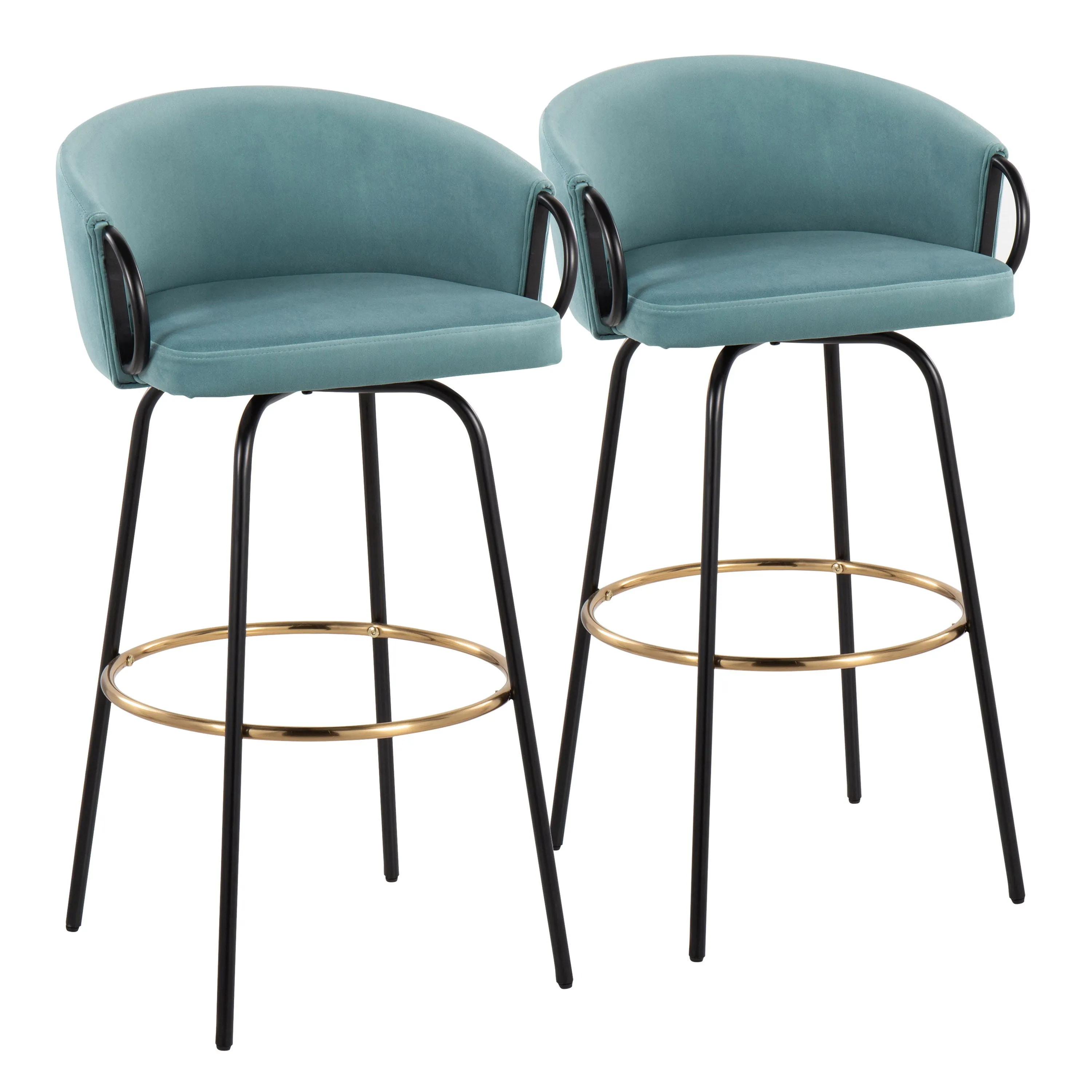 Claire - Contemporary / Glam Barstool With Footrest (Set of 2) by Couch.com