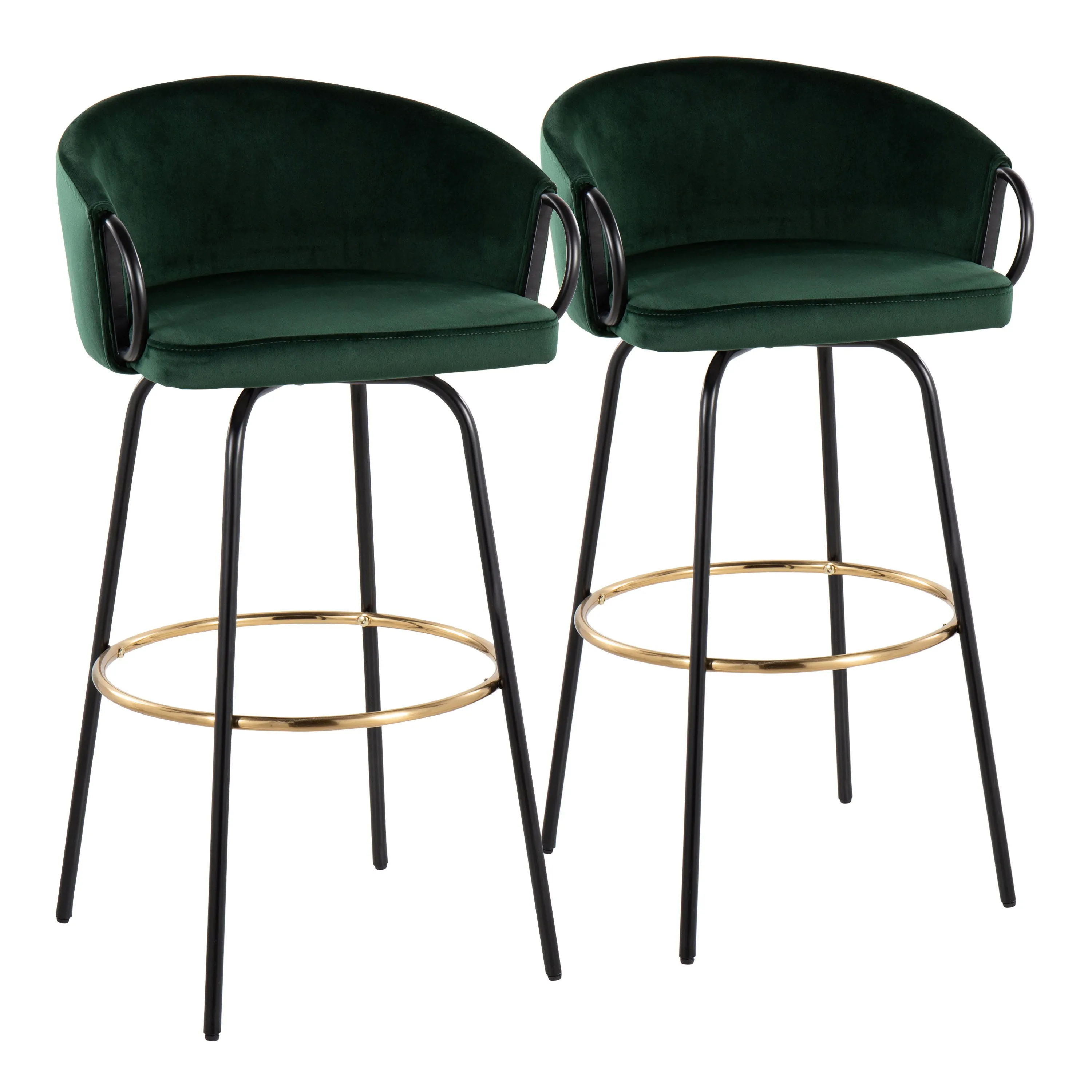 Claire - Contemporary / Glam Barstool With Footrest (Set of 2) by Couch.com