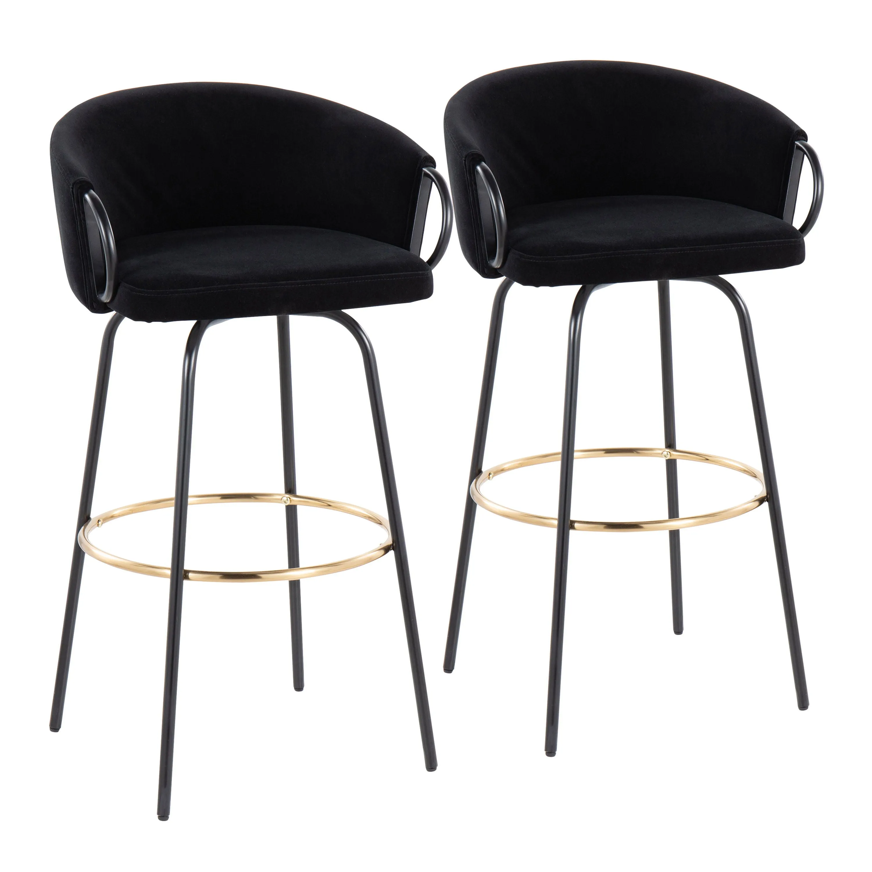 Claire - Contemporary / Glam Barstool With Footrest (Set of 2) by Couch.com