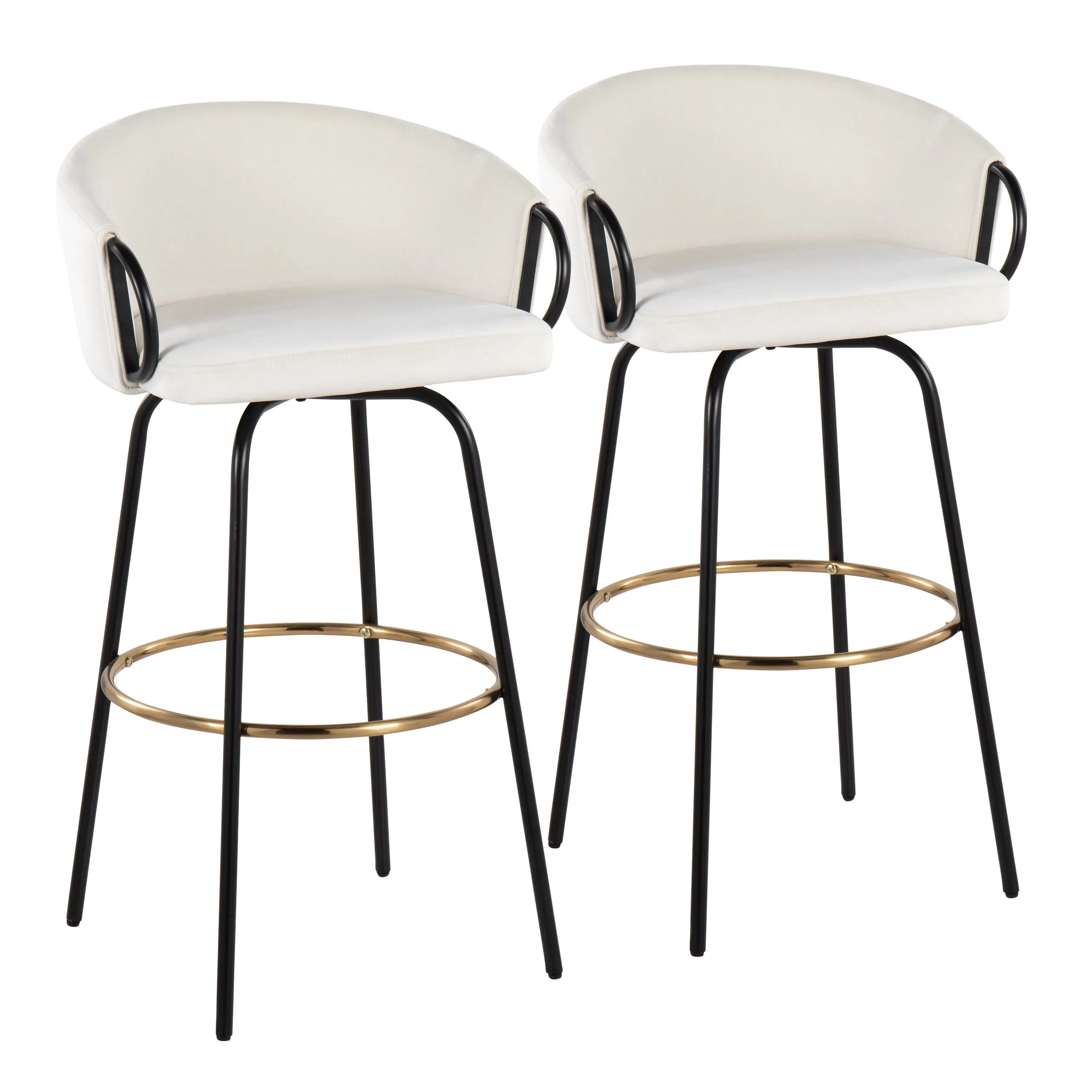 Claire - Contemporary / Glam Barstool With Footrest (Set of 2) by Couch.com