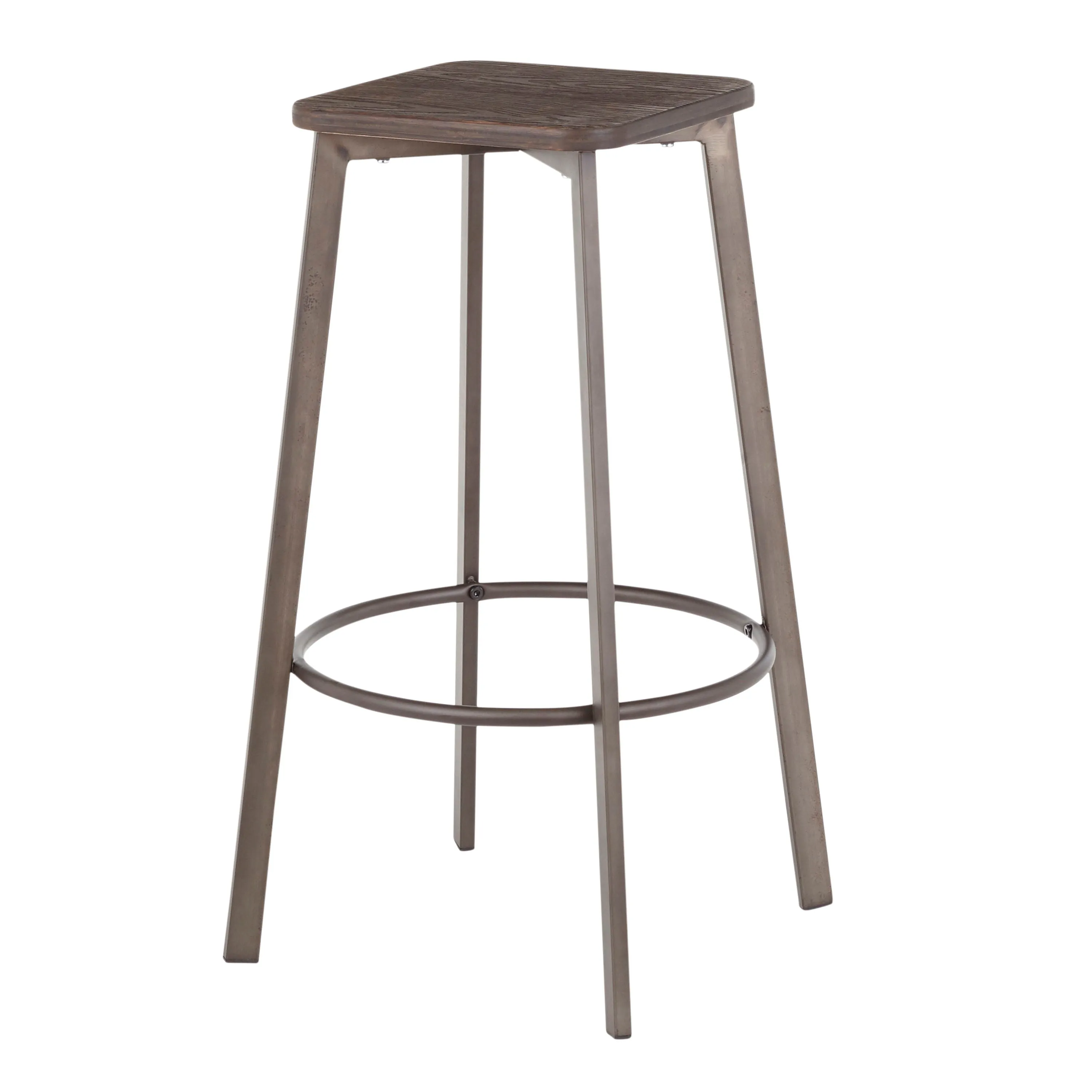 Clara - Industrial Square Barstool (Set of 2) - Espresso by Couch.com
