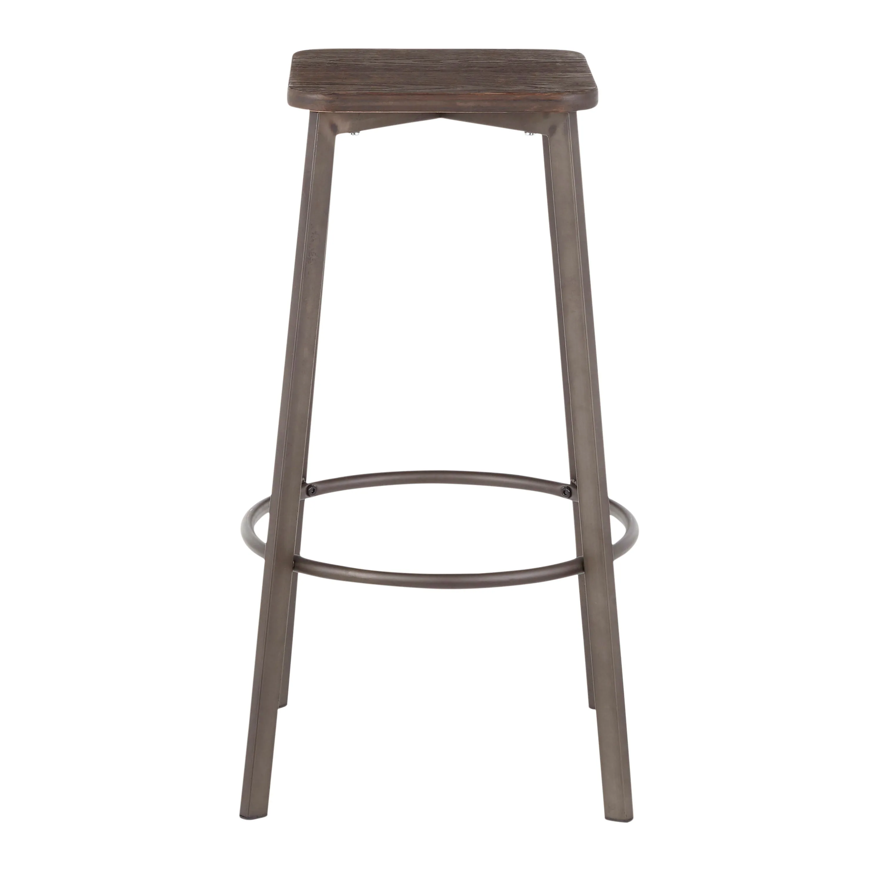 Clara - Industrial Square Barstool (Set of 2) - Espresso by Couch.com