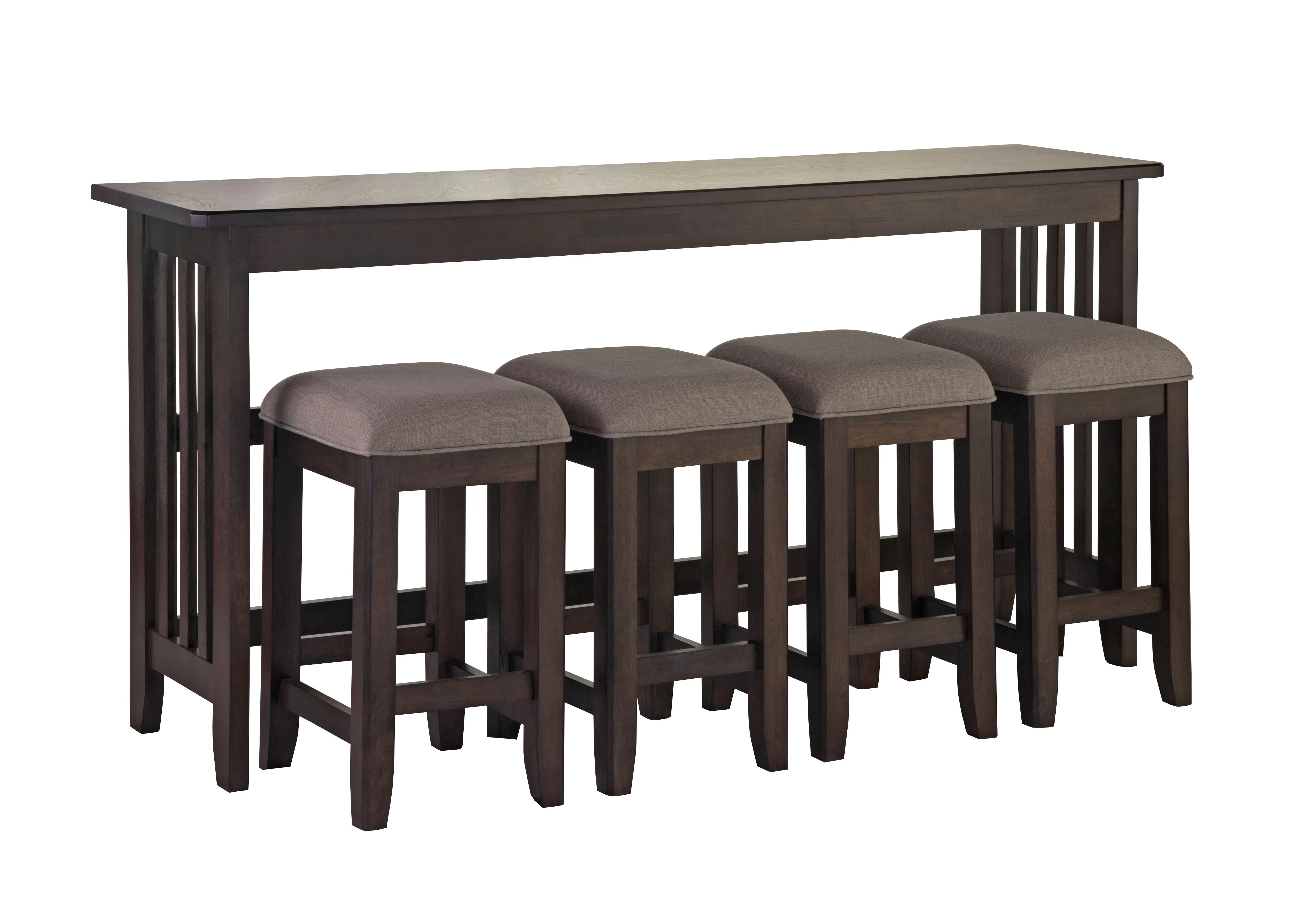 Console Table With 4 Stools - Dark Brown by Couch.com
