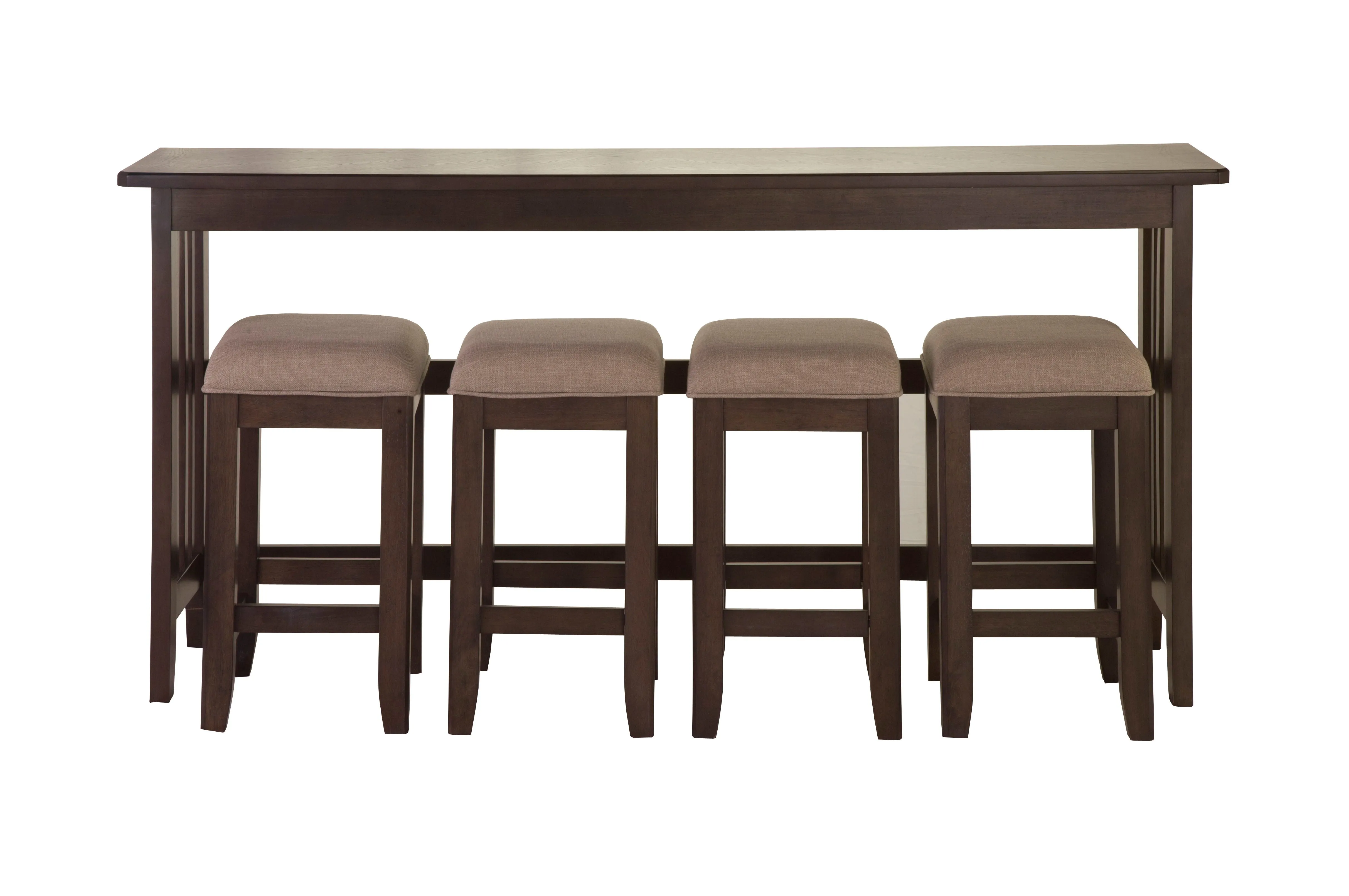 Console Table With 4 Stools - Dark Brown by Couch.com