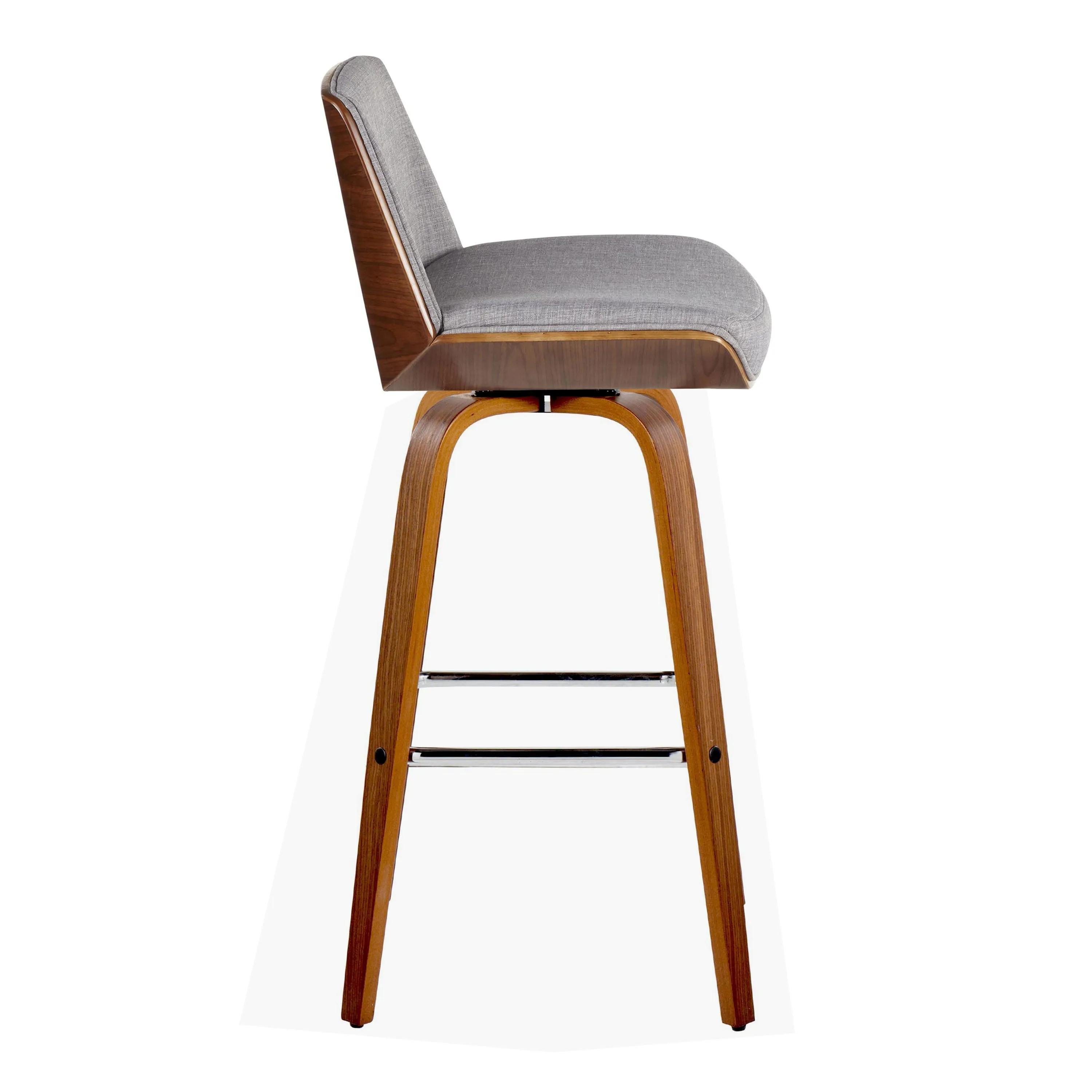 Corazza - Mid Century Modern Fixed Height Barstool With Swivel With Square Footrest (Set of 2) by Couch.com