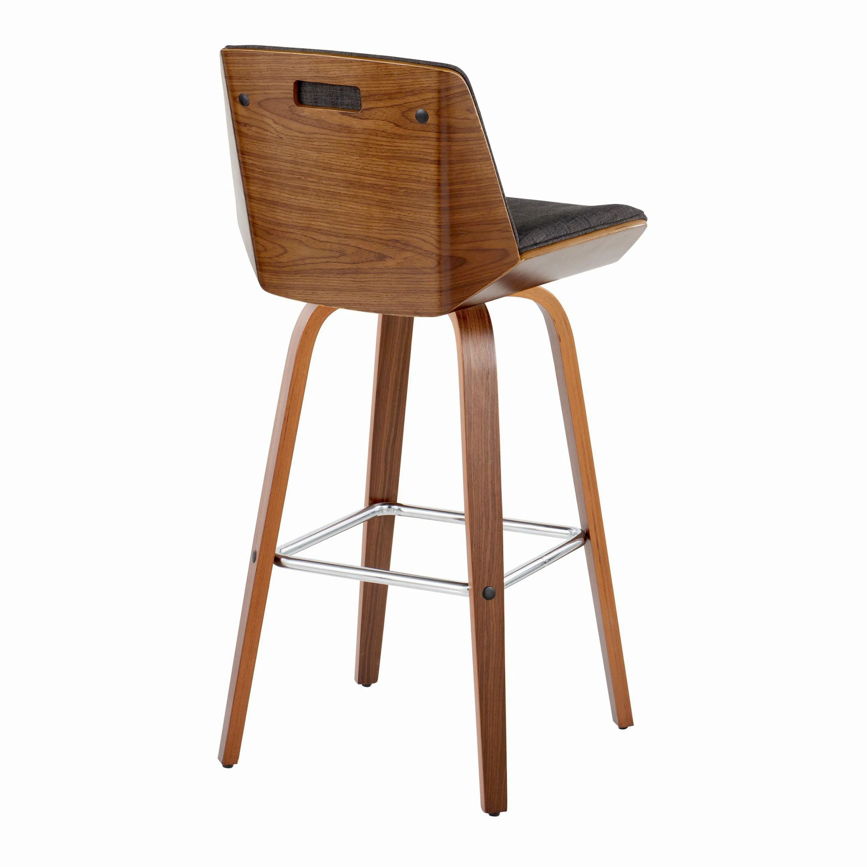 Corazza - Mid Century Modern Fixed Height Barstool With Swivel With Square Footrest (Set of 2) by Couch.com