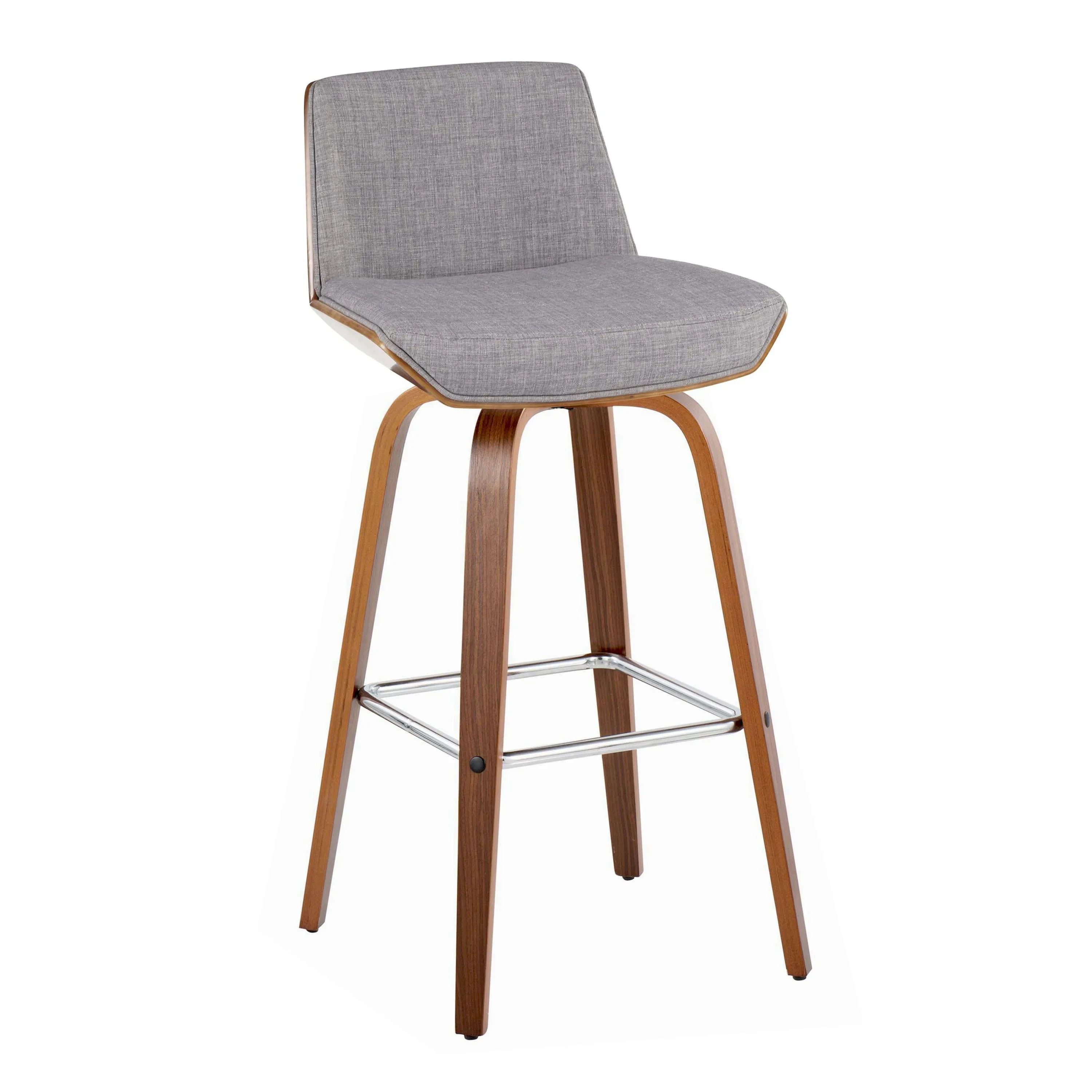 Corazza - Mid Century Modern Fixed Height Barstool With Swivel With Square Footrest (Set of 2) by Couch.com
