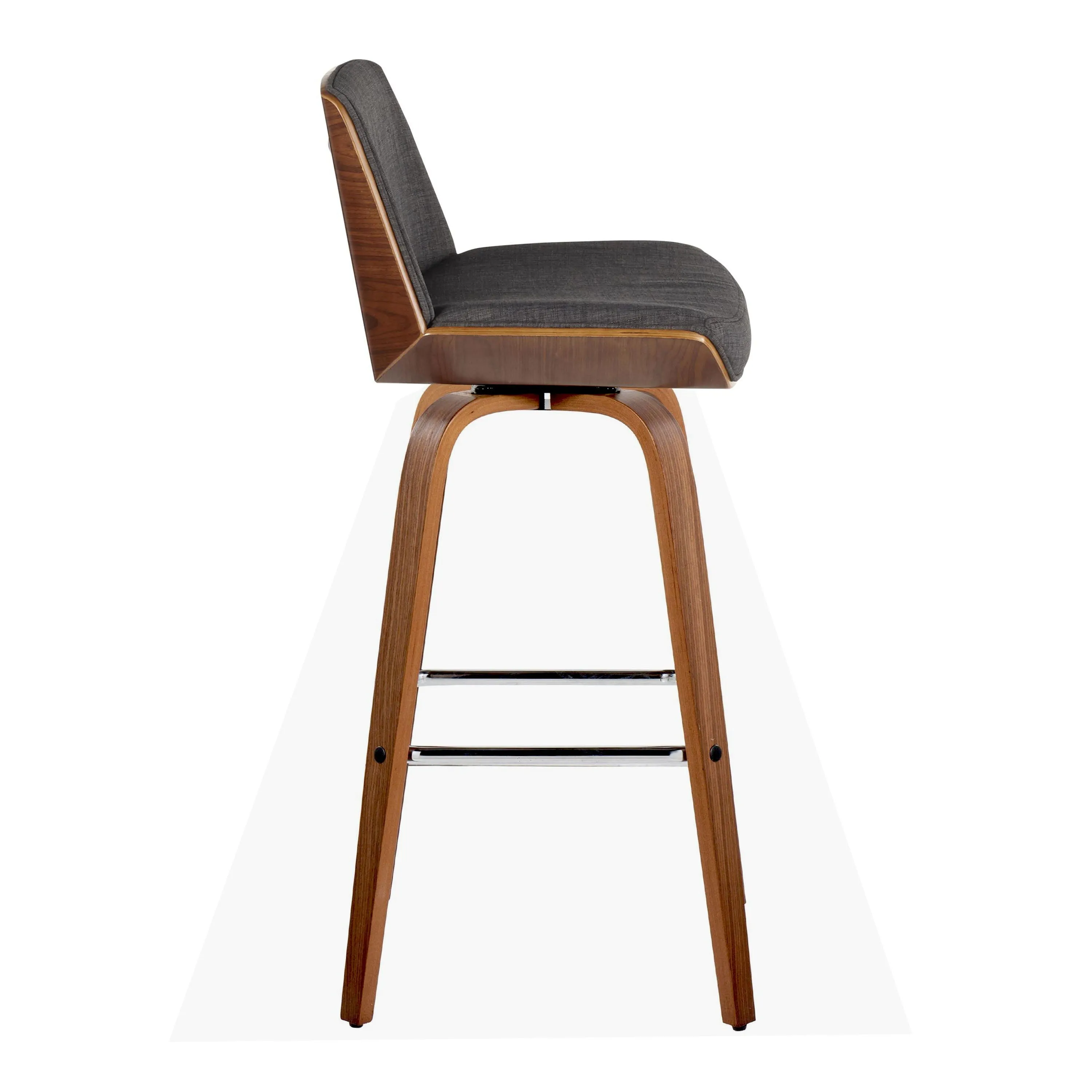 Corazza - Mid Century Modern Fixed Height Barstool With Swivel With Square Footrest (Set of 2) by Couch.com