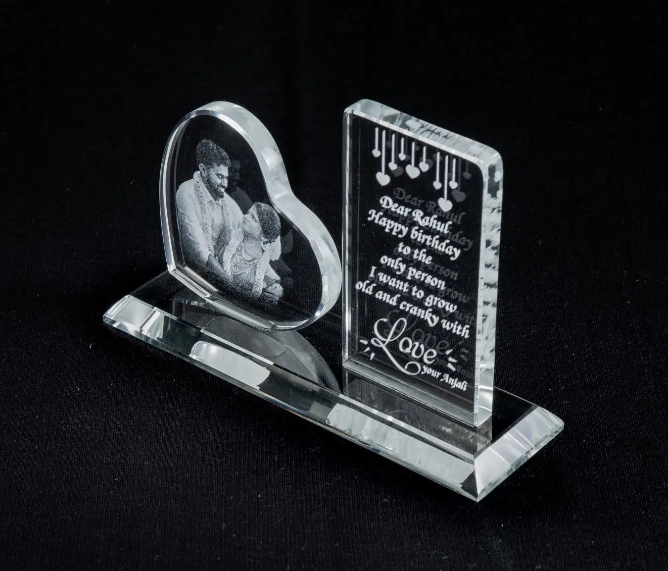 CrazzyGIFT.com Handcrafted Fully Personalized Gifts For Husband | Customized Gifts For Husband | 3D Photo Crystal | Customized Gifts for Couple | Customized Gifts for Men with LED Light (Anniversary)