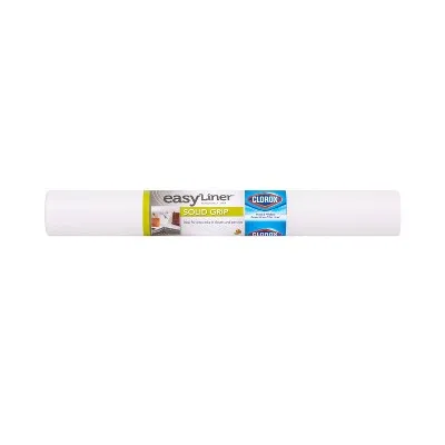 Duck Solid Grip EasyLiner Non Adhesive Shelf Liner with Clorox, 6 pk, 20" x 6' White