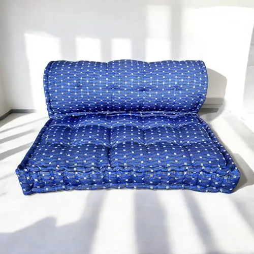 H B Msala Gadda Medium Firm Soft Cotton Quilt Mattress, Rectangle Type, Black Hosiery Cotton, Premium Blue Box Pack of 1 (5x6 Queen) | Perfect for a restful Night's Sleep|