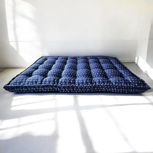 H B Msala Gadda Medium Firm Soft Cotton Quilt Mattress, Rectangle Type, Black Hosiery Cotton, Premium Blue Box Pack of 1 (5x6 Queen) | Perfect for a restful Night's Sleep|