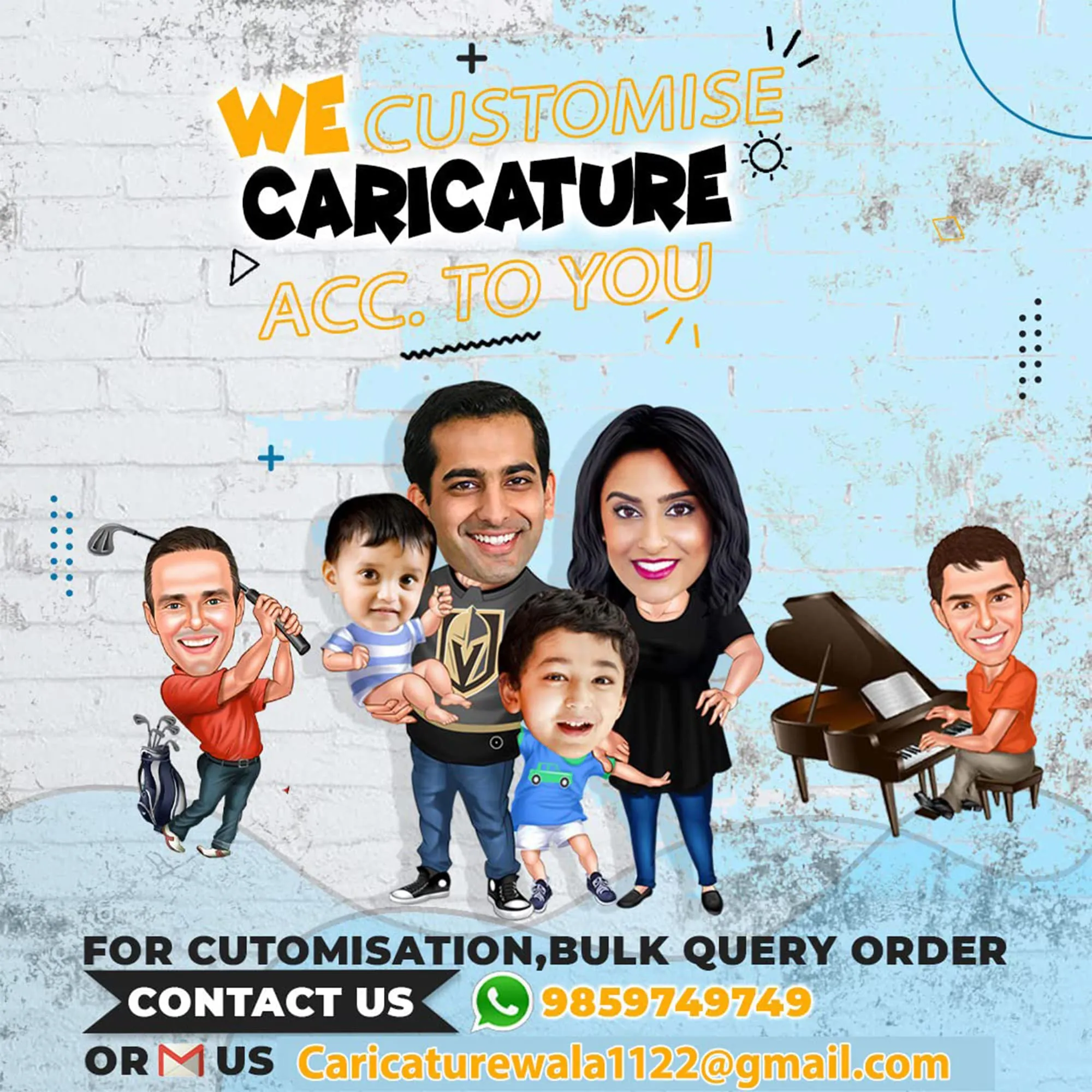HEARTSLY | Wooden Caricature Personalized Gifts for Home Decore 7 Inch | Customized Gift for Happy Couple | Birthday Anniversary Gift for Couples