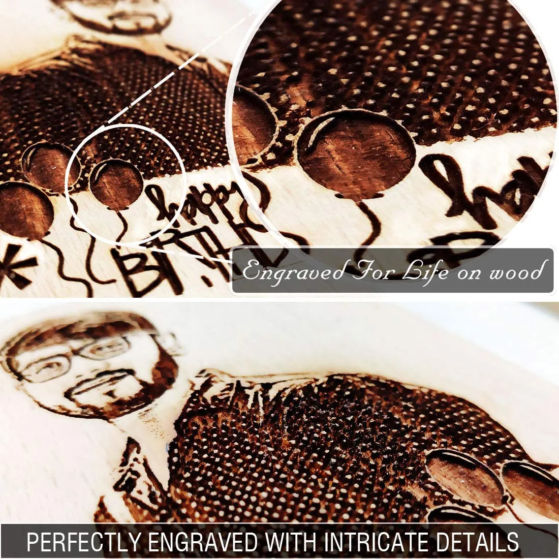 Incredible Gifts India Heart Shaped Valentine's Special Engraved Photo on wood - Gift for Her and Him (5x6 inches, Brown)