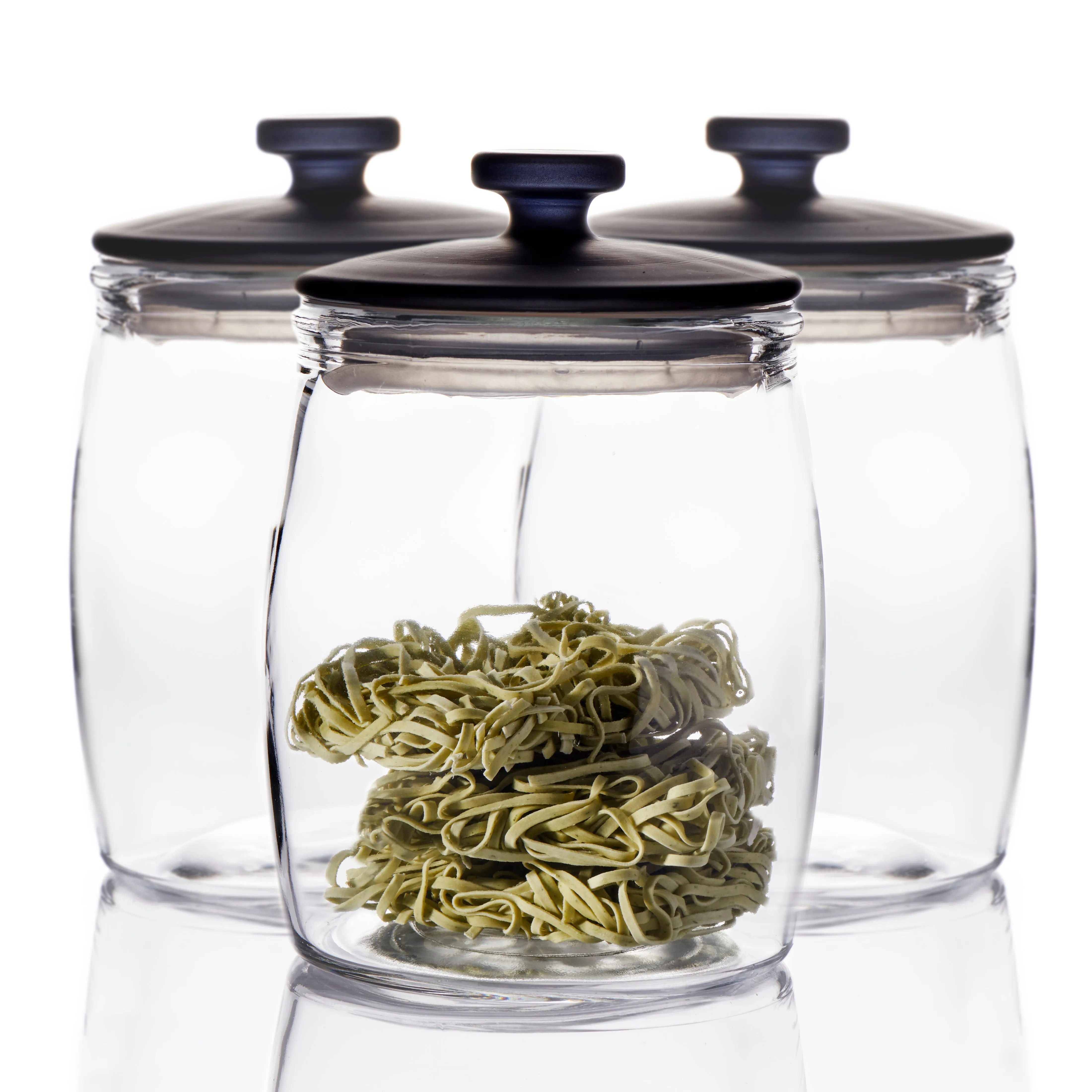 Industry Glass Canisters 14 x 17cm - Set of 3