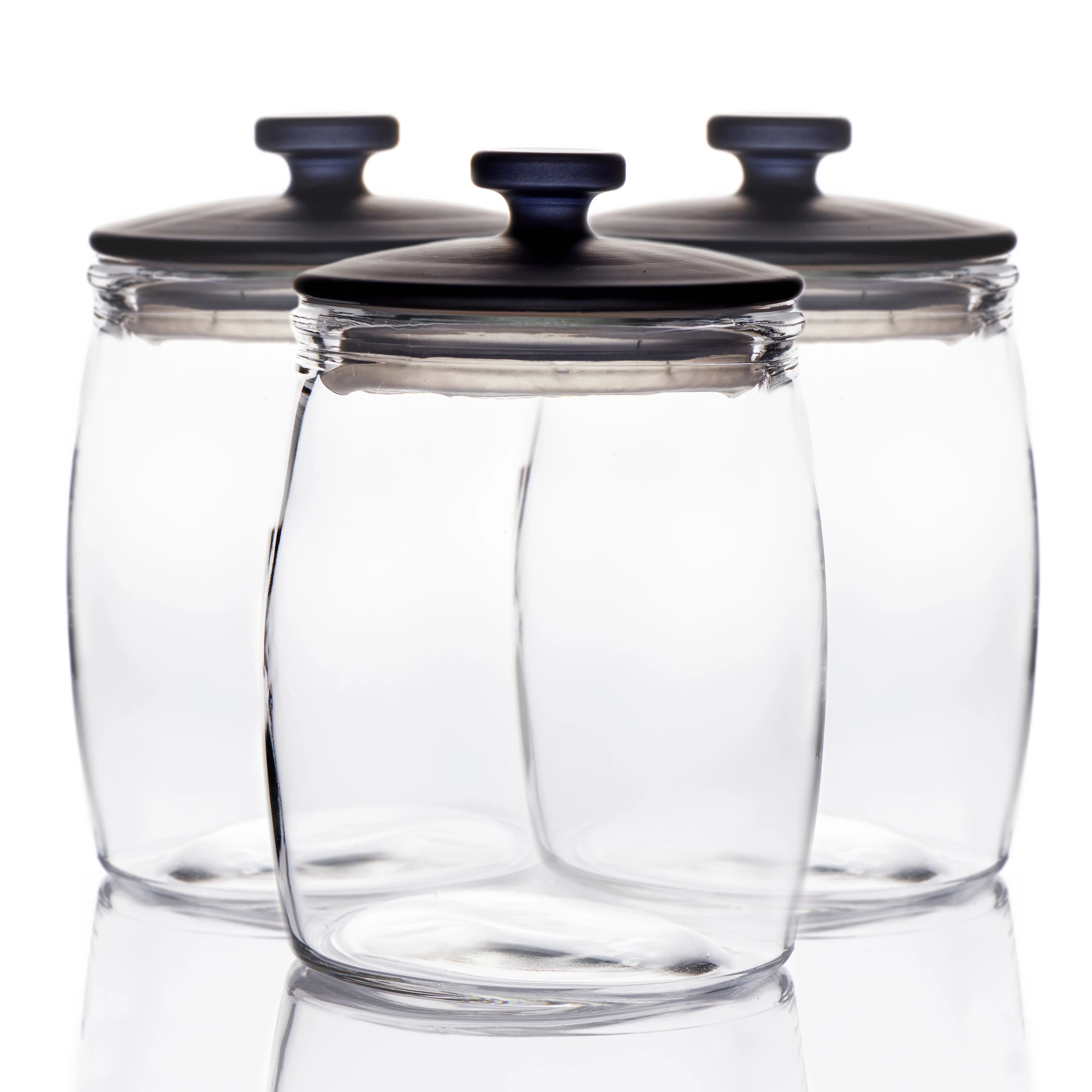 Industry Glass Canisters 14 x 17cm - Set of 3