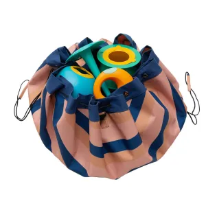 Outdoor beach storage bag mokka stripes