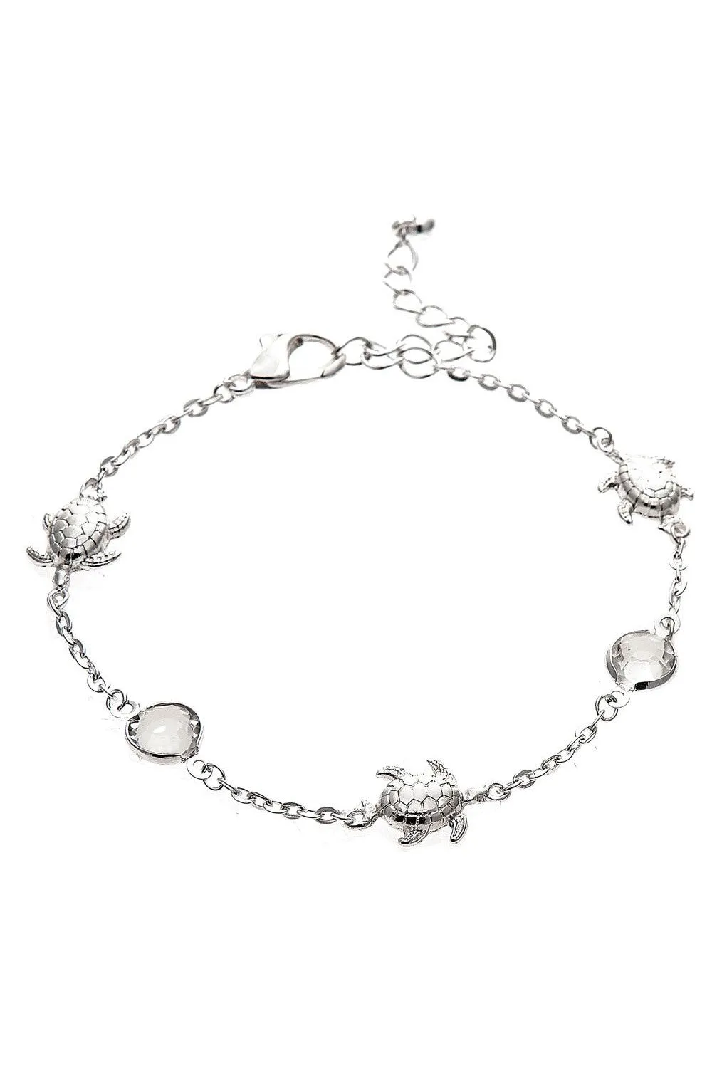 Rain Jewelry Silver Turtles Chain Anklet