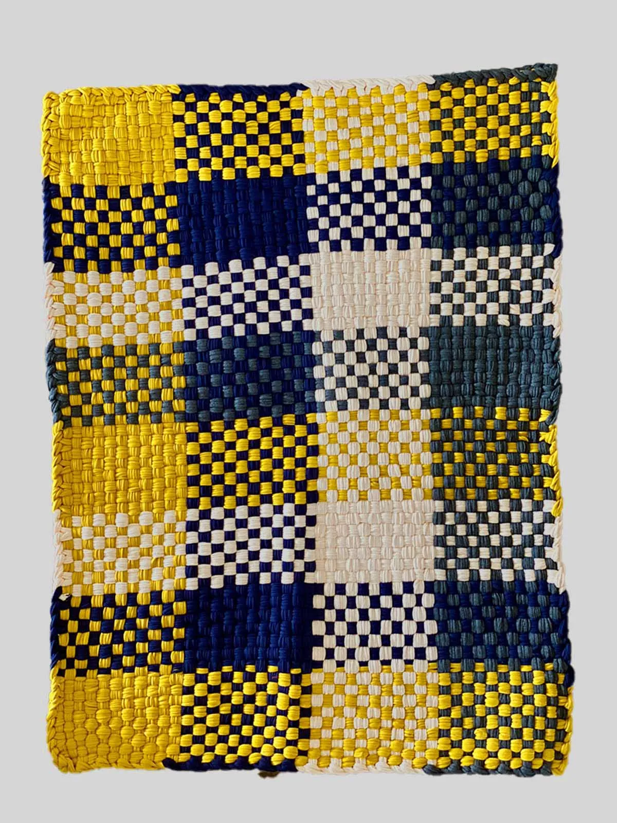 Rectangular Rug Mustard-off-White-Navy