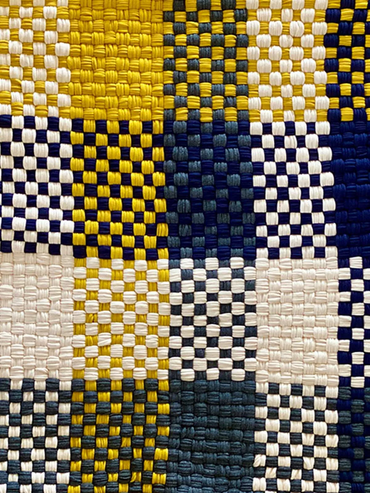 Rectangular Rug Mustard-off-White-Navy