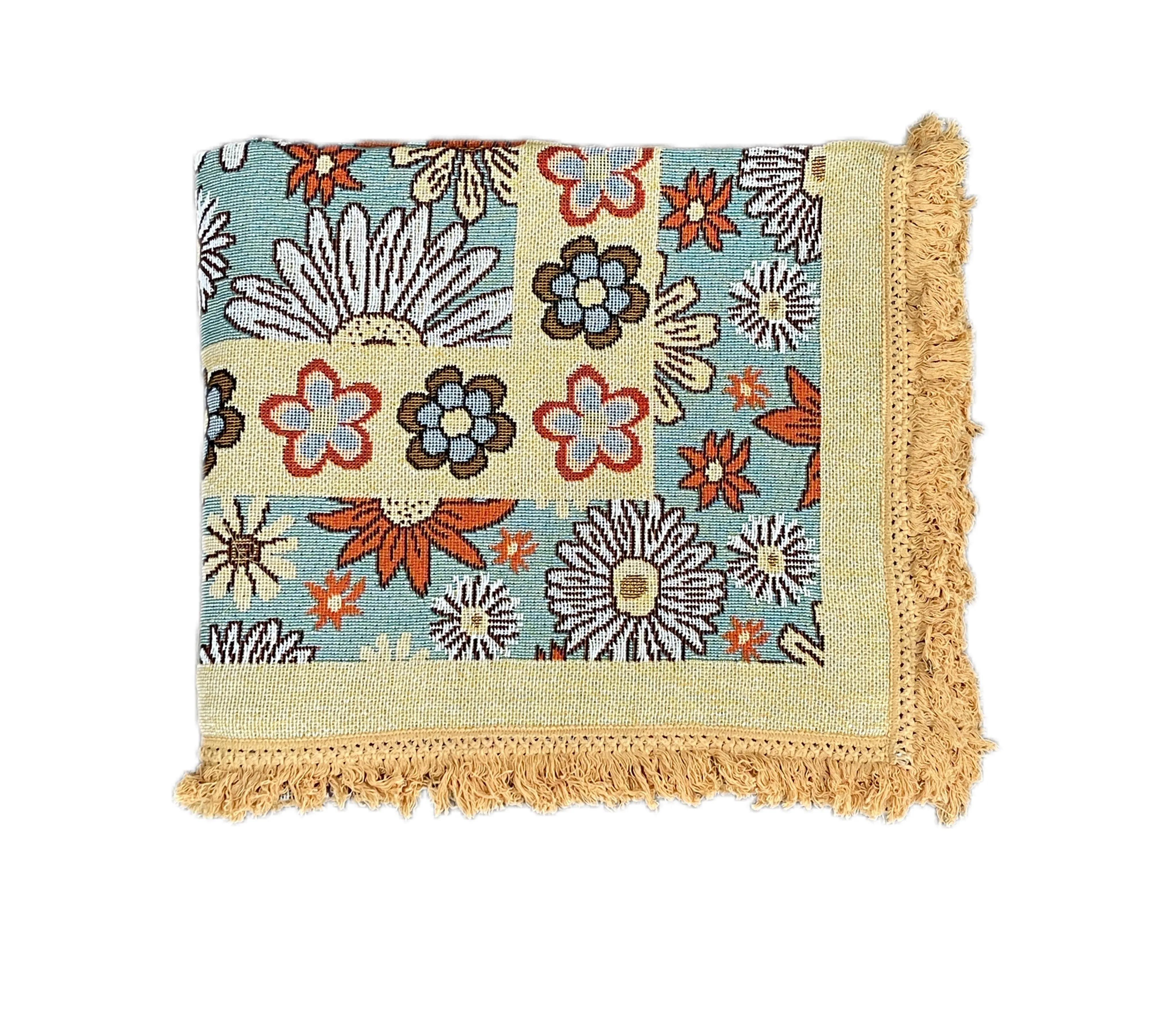 Sandy Shores Cotton Reversible Tapestry Picnic Throw