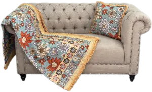 Sandy Shores Cotton Reversible Tapestry Picnic Throw